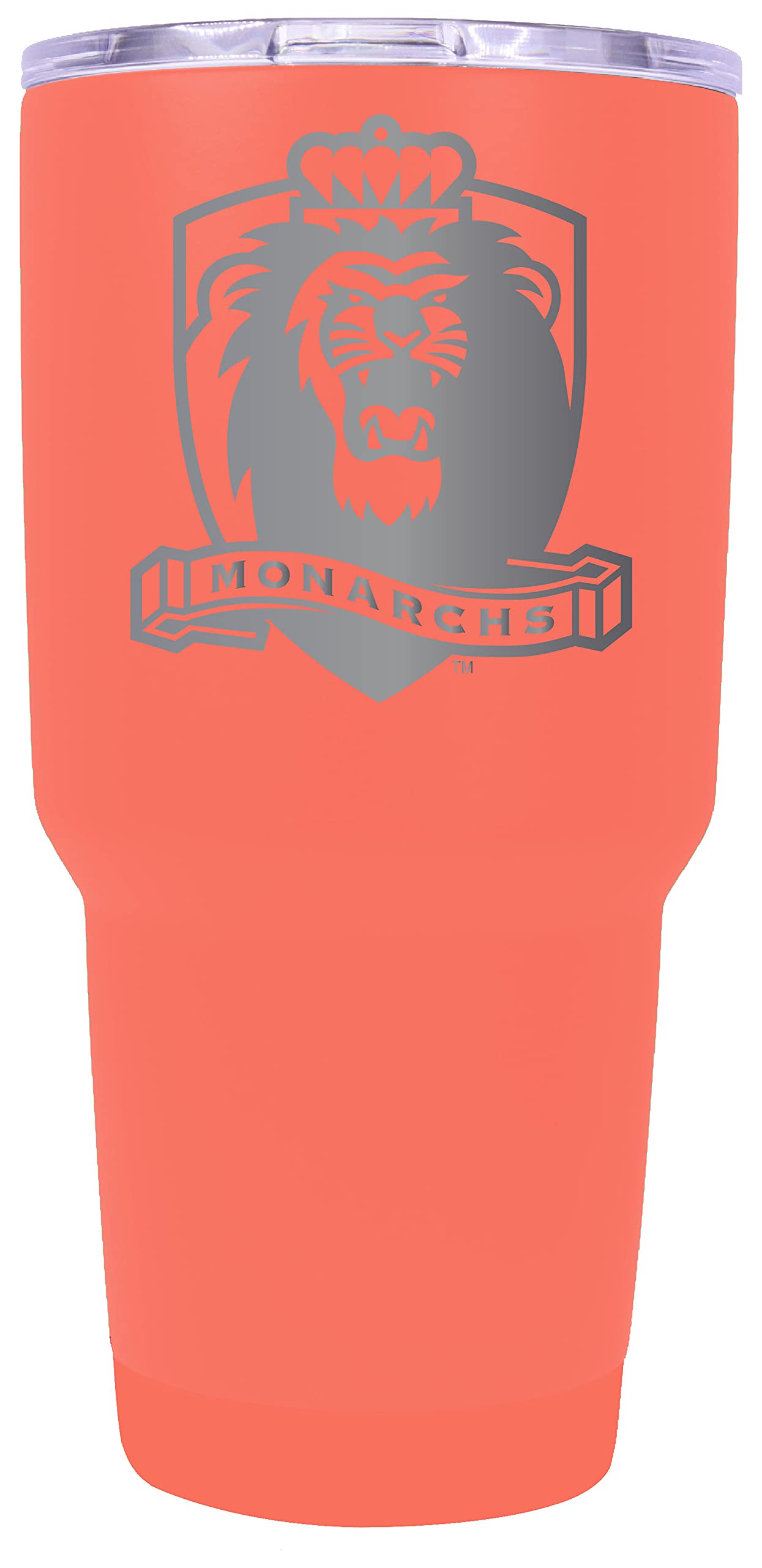 Official Old Dominion Monarchs 24oz Insulated Stainless Steel Tumbler with Etched Design - Coral | NCAA Licensed Collegiate Drinkware | Perfect for Game Days, Tailgating & School Spirit