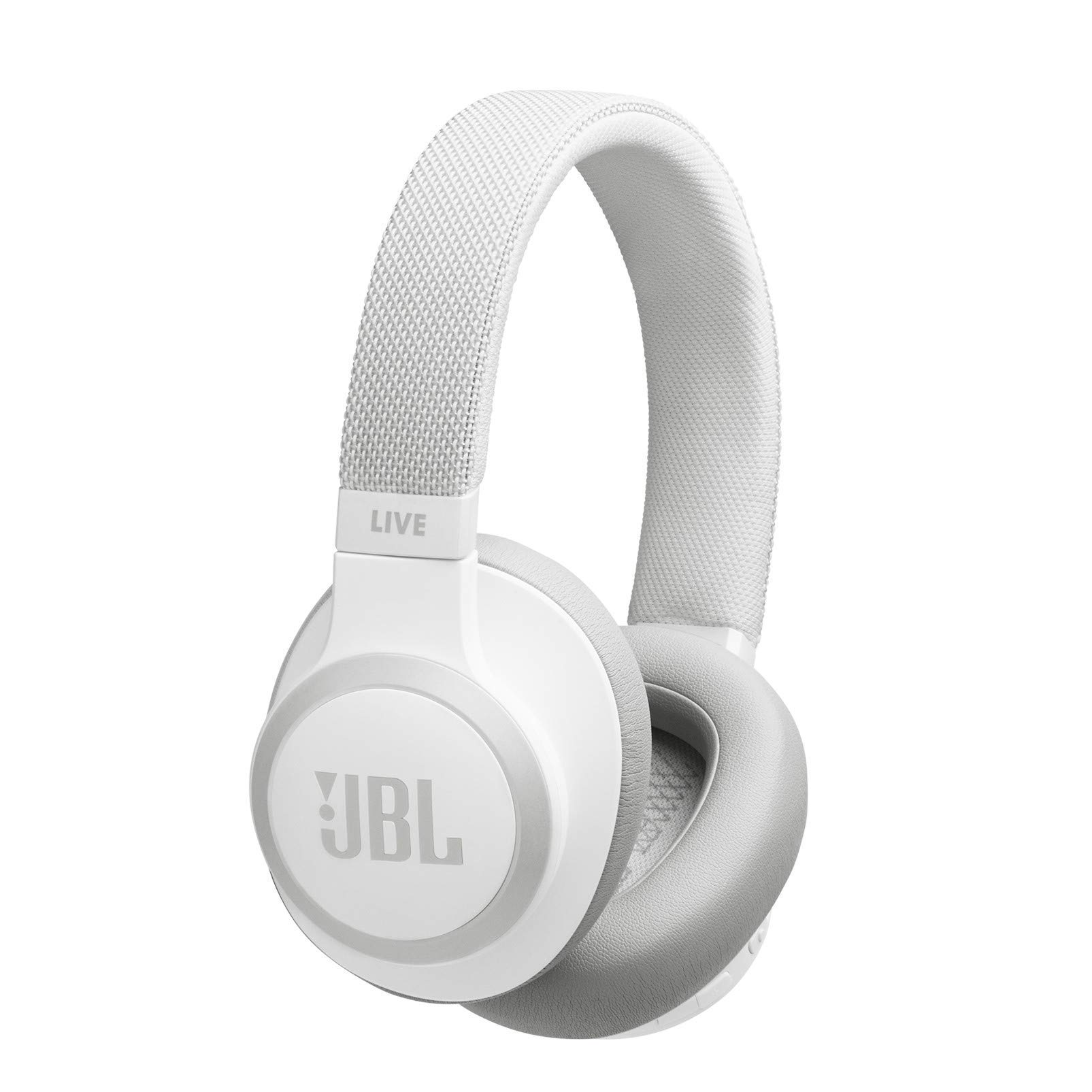 JBL Live 650BTNC Wireless Bluetooth Headphones with Active Noise Cancelling (ANC), 30-Hour Battery, Comfortable Over-Ear Design - White (Renewed) - Perfect for Travel, Work & Music Lovers