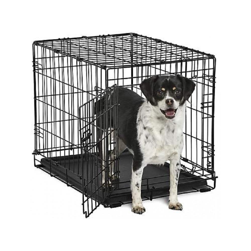 Premium Contour Dog Crate - Heavy Duty Pet Kennel with Removable Tray & Wheels for Small to Medium Dogs - Perfect for Home, Travel & Vet Visits