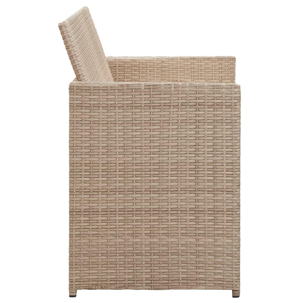 2 Seater Patio Sofa with Waterproof Cushions - Beige Poly Rattan Outdoor Furniture Set for Garden, Balcony, Deck & Poolside (Beige 12.7g) - Perfect for Relaxing, Entertaining & Sunbathing