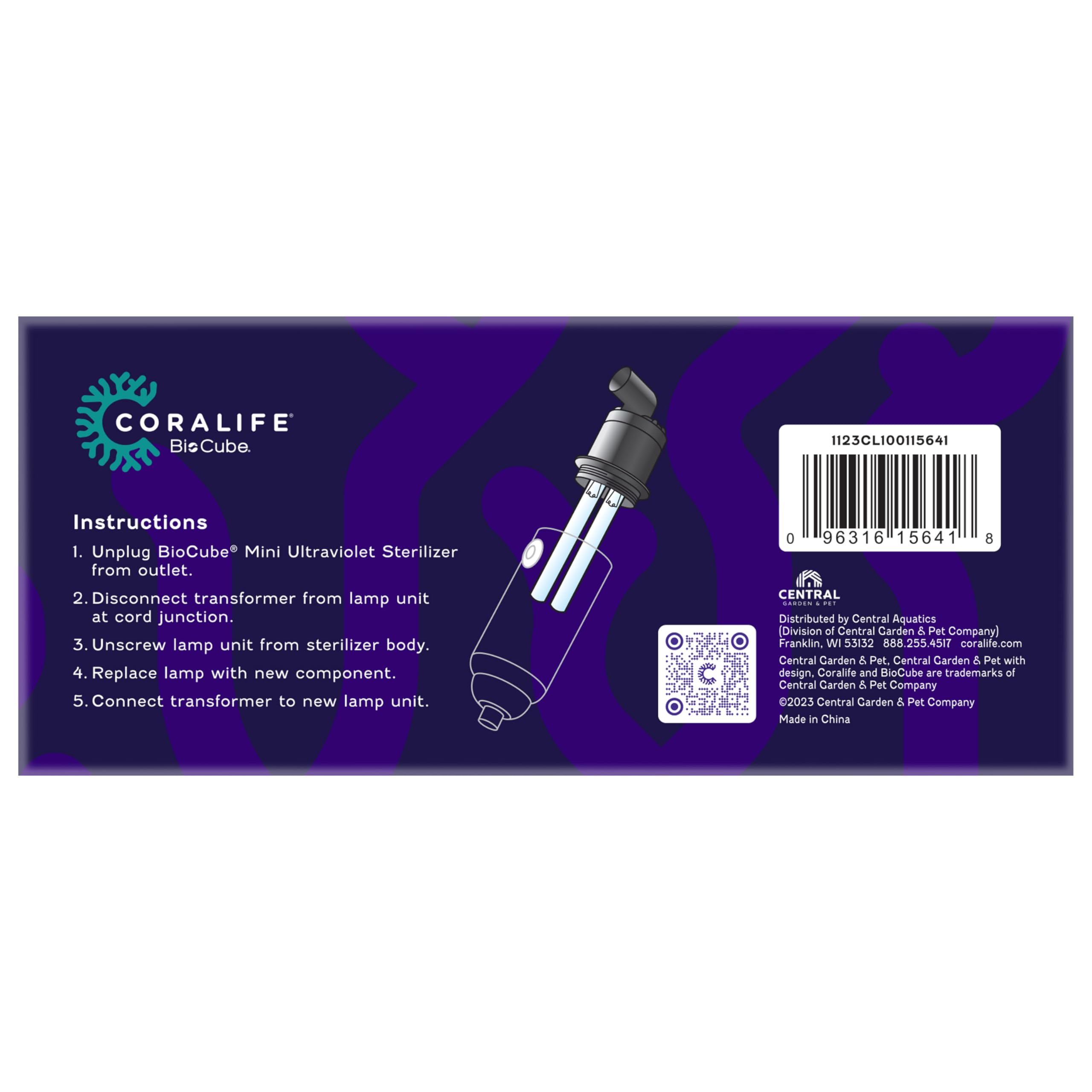 Coralife Biocube UV Sterilizer Lamp 5 Watts - Aquarium Water Purifier for Fish Tank Cleaning & Algae Control | Perfect for Freshwater & Saltwater Tanks