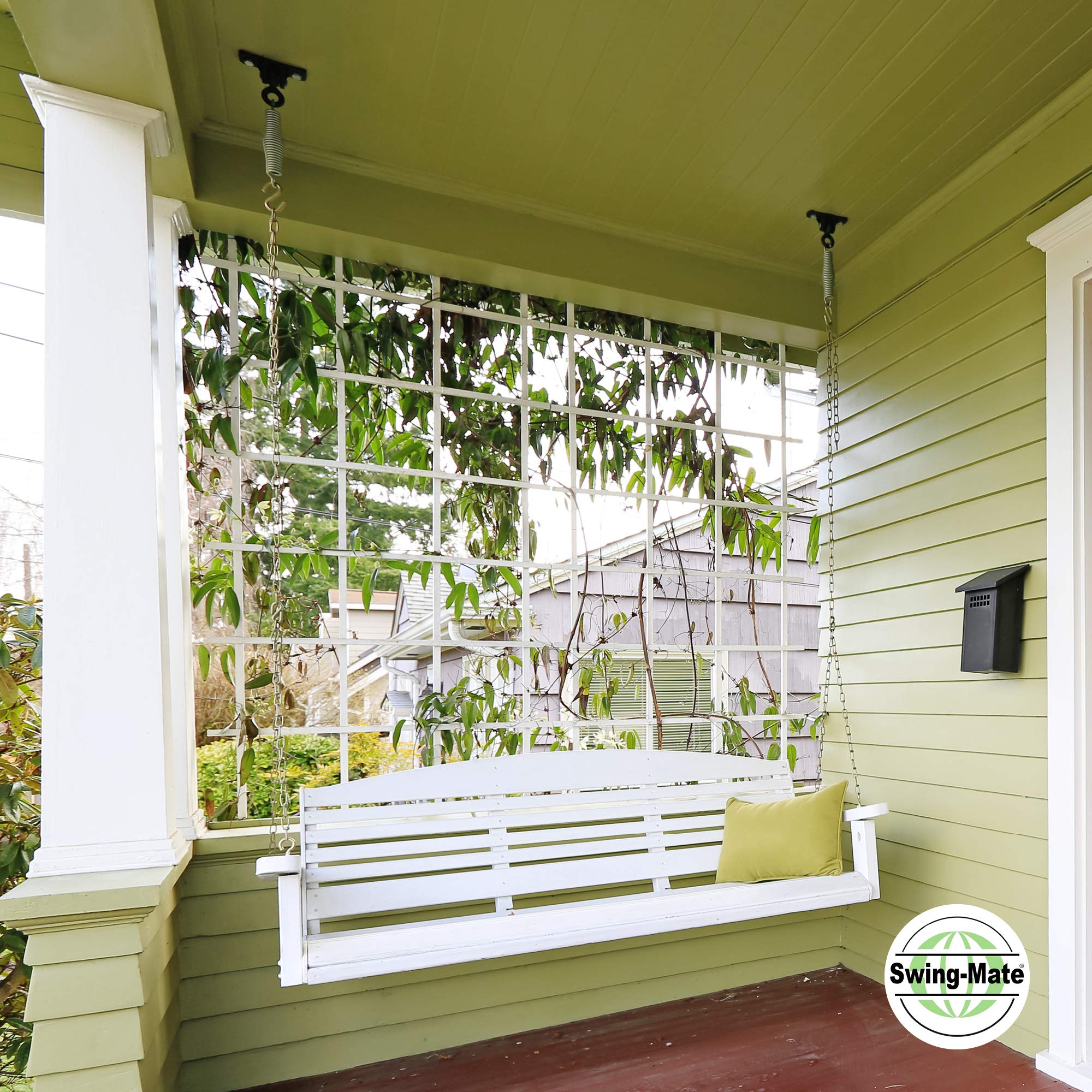 Heavy-Duty Porch Swing Hanging Kit - 750 Lbs Capacity - USA Made Swing Hangers with Patented Suspension System - for Hammock Chairs & Ceiling Mount Swings (Black) - Perfect for Outdoor Porches, Gardens & Backyard Relaxation