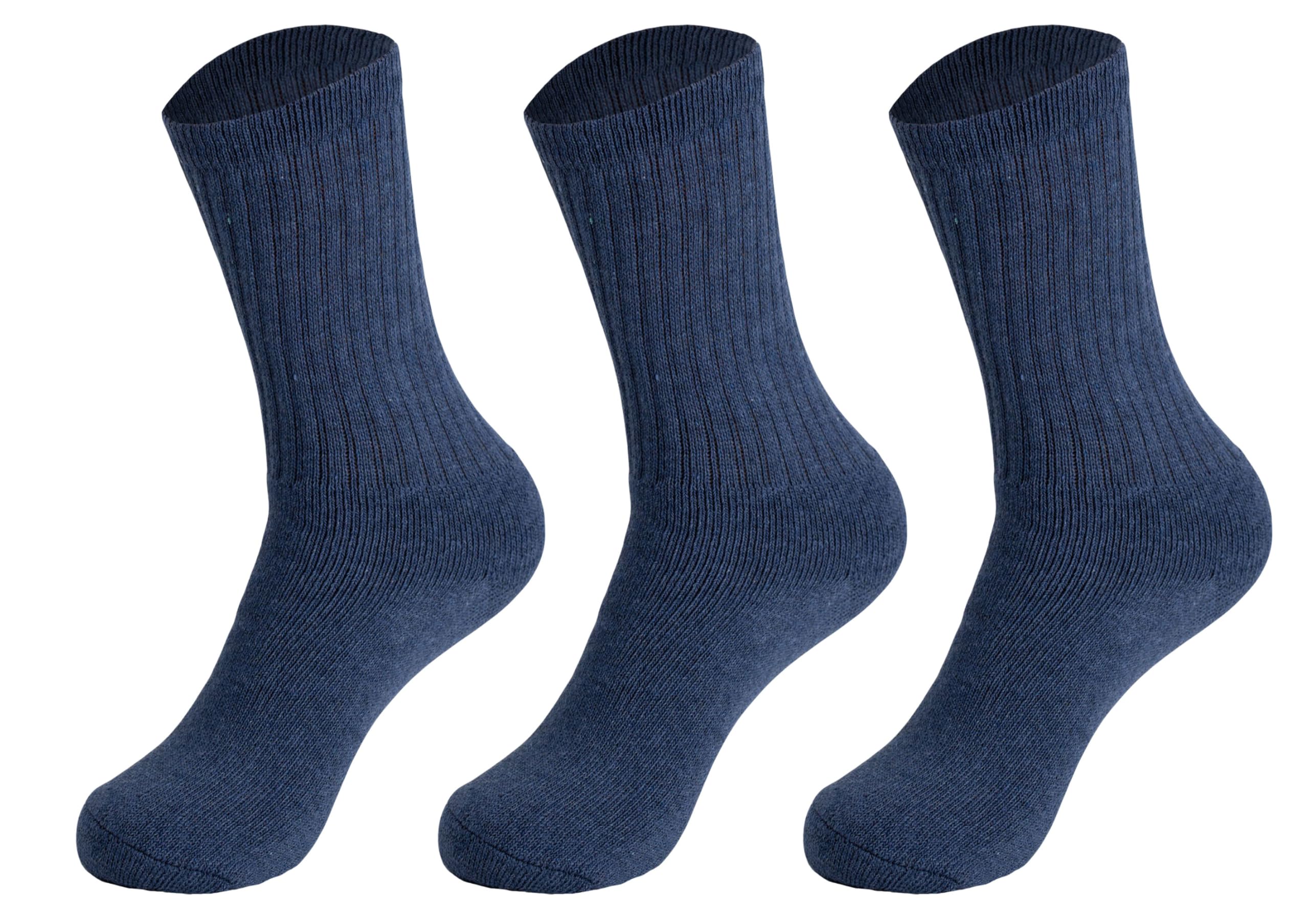 American Made Cotton Crew Athletic Socks for Women - Seamless Toe Comfort (3-Pack) - Perfect for Running, Gym Workouts & Everyday Wear