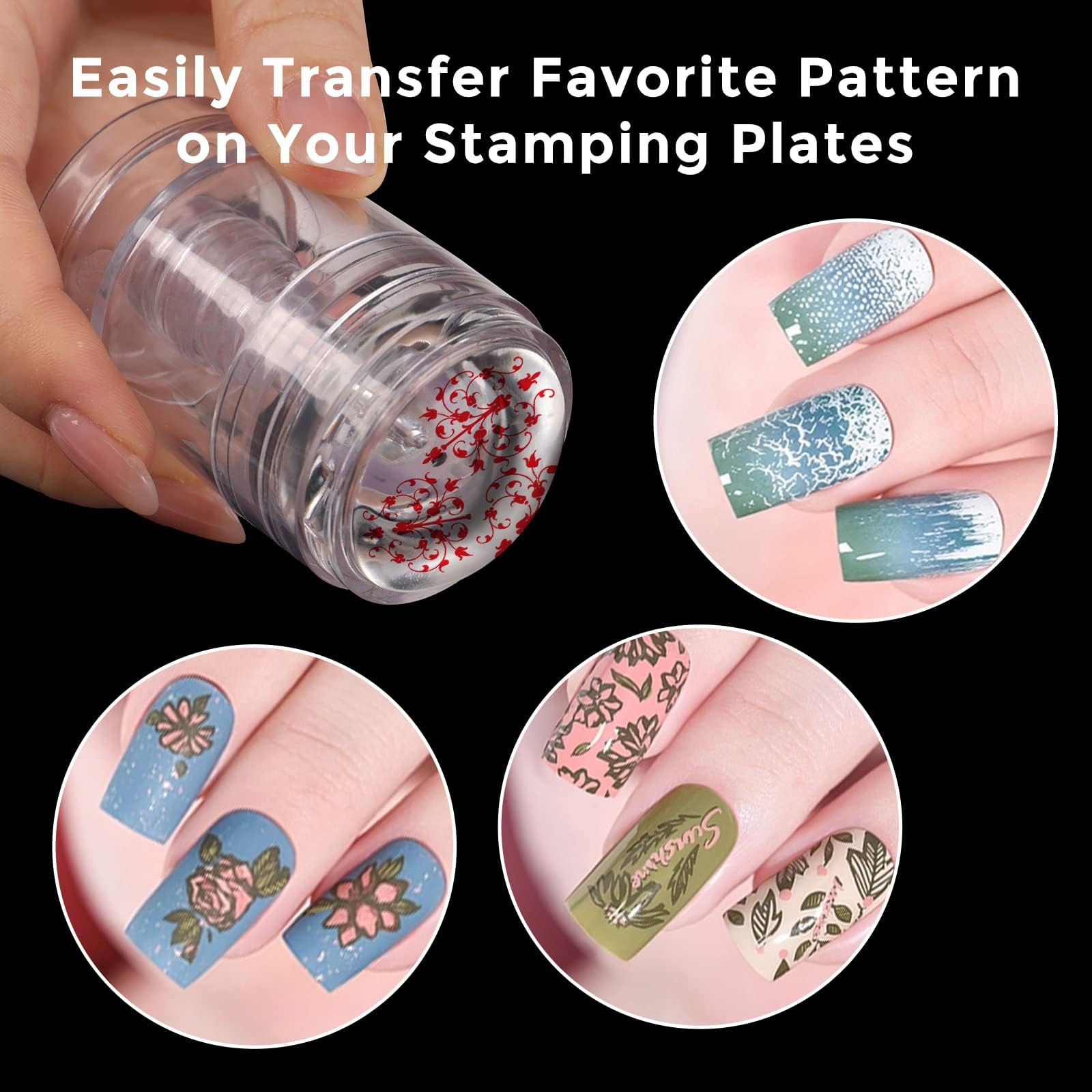 15-in-1 French Tip Nail Stamp Kit with Stamping Plate, Nail Art Stamper, Scraper & UV Lamp | DIY French Manicure & Nail Art Design for Home Salon & Professional Use