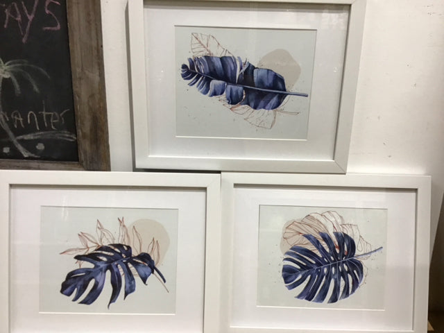 Set of 3 Botanical Leaf Art Prints - Tropical Plant Wall Decor for Living Room, Bedroom & Office - Nature Inspired Home Decor