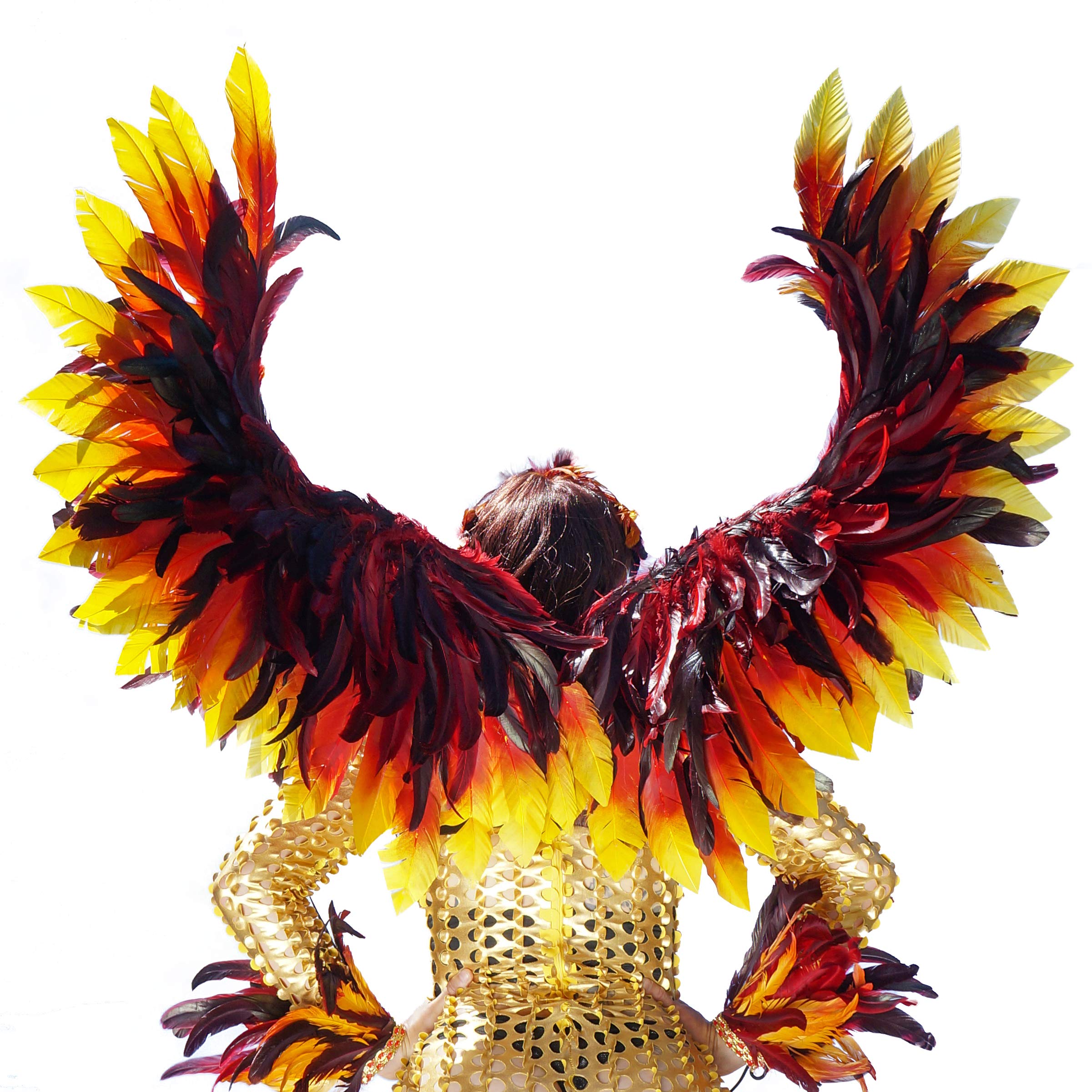 ZUCKER Phoenix Firebird Feather Wings - Adjustable Cosplay Costume Accessories for Adults | Halloween, Dance, Festivals, Raves | Perfect for Cosplay Events, Costume Parties & Themed Performances