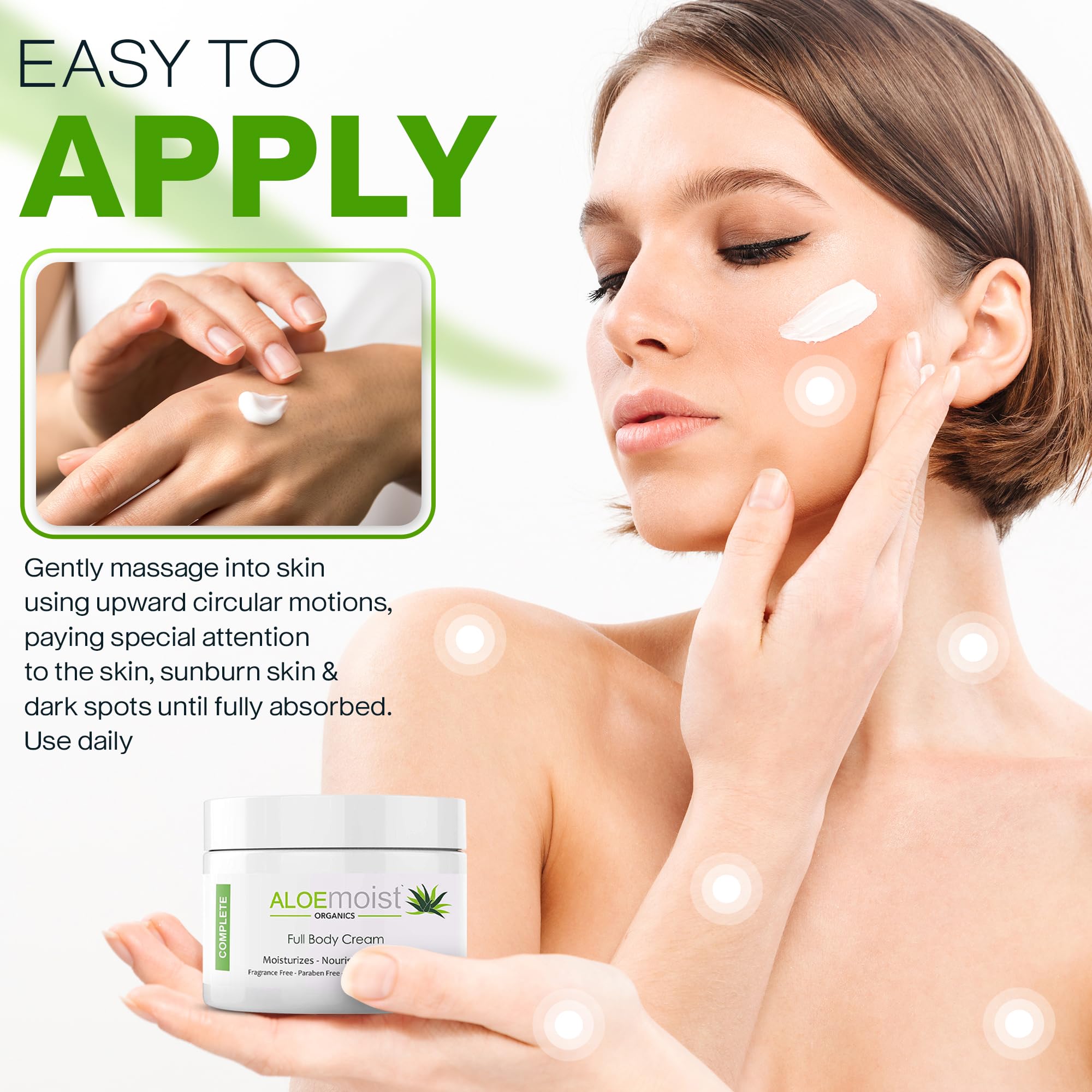 Organic Aloe Vera Lotion for Face & Body - Natural Moisturizing Cream with Aloe Vera, Vitamin E, Vitamin C, Retinol & Shea Butter | Anti-Aging, Hydrating & Nourishing Cream for Women & Dry Skin (4 oz) | Perfect for Daily Skincare Routine, Night Care & Travel Essentials