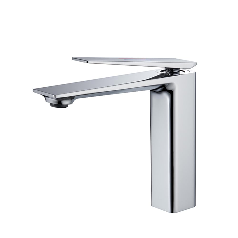 Weirun Single Handle 1 Hole Bathroom Faucet with Extra Long Spout - Chrome Deck Mount Sink Faucet for Bathroom Vanity & RV Lavatory | Perfect for Small Spaces & Water-Saving Designs