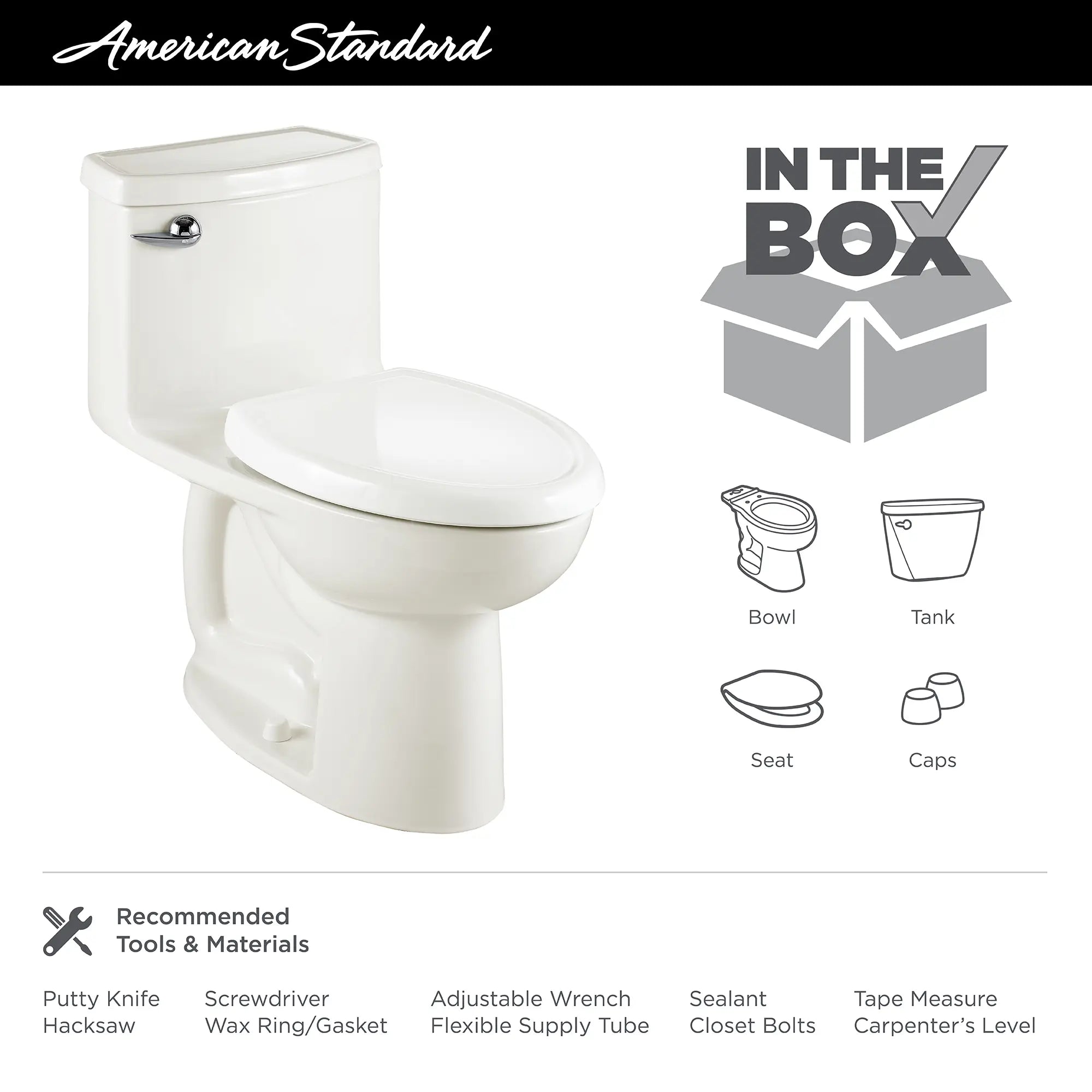 Compact Cadet® 3 One-Piece 1.28 GPF/4.8 LPF Elongated Toilet with Soft-Close Seat - Water-Saving Chair Height Design for Small Bathrooms & Powder Rooms