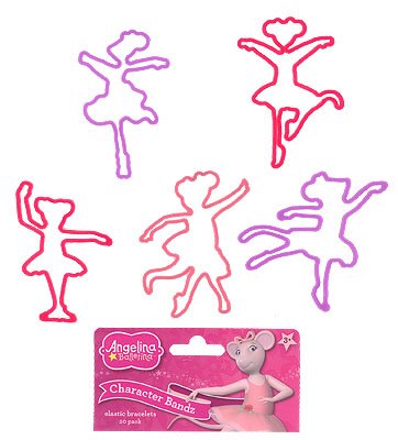 FOCO Angelina Ballerina Logo Friendship Bracelets for Girls - Cute Stretchy Kids' Wristbands for Dance Class, Birthday Gifts & School Accessories