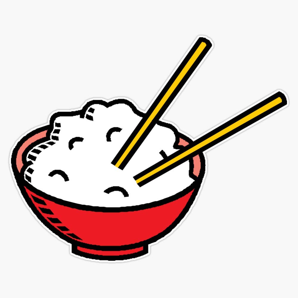 Waterproof Rice Sticker Vinyl Bumper Decal - 5 Inch Car Decoration for Laptops, Cars & Windows | Durable Outdoor & Indoor Use
