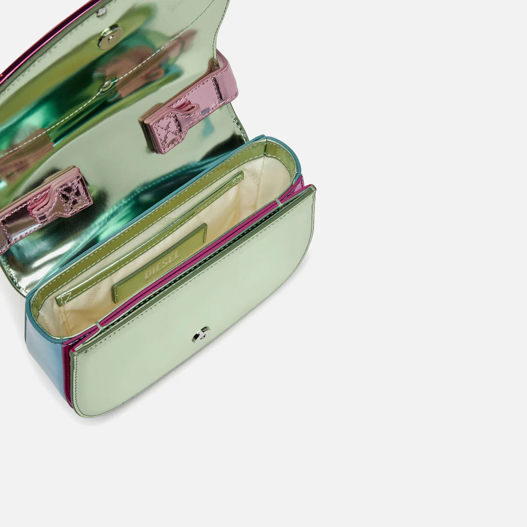 DIESEL 1DR PLAQUE SHOULDER BAG (PINK MIX) - Stylish Crossbody Purse for Women, Fashionable Leather Handbag - Perfect for Work, Travel & Everyday Use