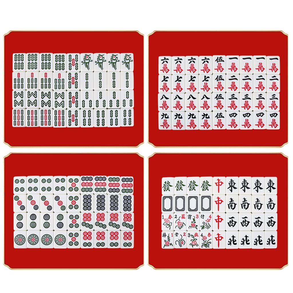 Portable Chinese Mahjong Set - 144 Melamine Tiles with Ornate Storage Case | Travel Board Game for Family & Friends | Perfect for Game Nights, Parties & Cultural Entertainment
