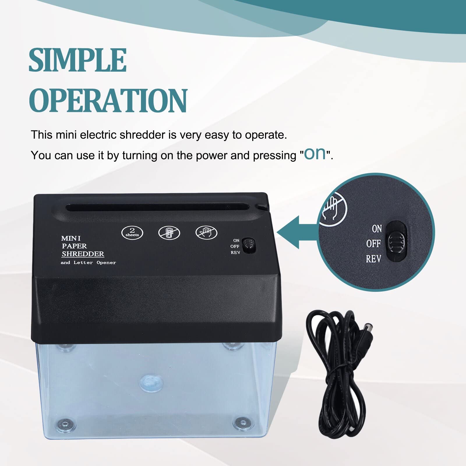 Mini USB A6 Electric Paper Shredder - Portable Home & Office Desktop Document Shredder for Bills, Receipts, Credit Cards | Perfect for Home Office, Small Business & Travel Use
