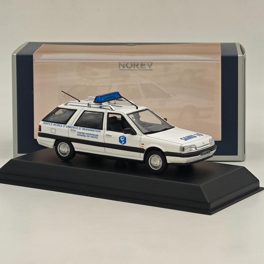 1/43 Scale Norev Renault 21 Nevada 1991 SAMU 10 Diecast Model Car - White - Collectible Miniature Vehicle for Display, Gifts & Diorama Scenes