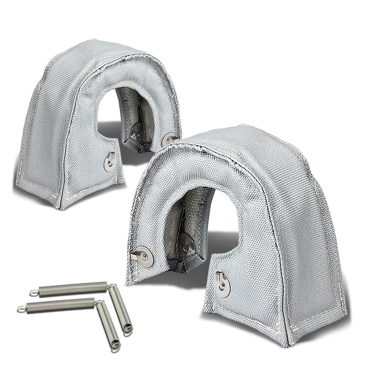 2-Pack T3 Stainless Steel Knitted Mesh Turbocharger Heat Shield Wrap Blanket - Silver | High-Temperature Protection for Turbochargers, Exhaust Manifolds & Downpipes | Automotive Performance Upgrade Accessory