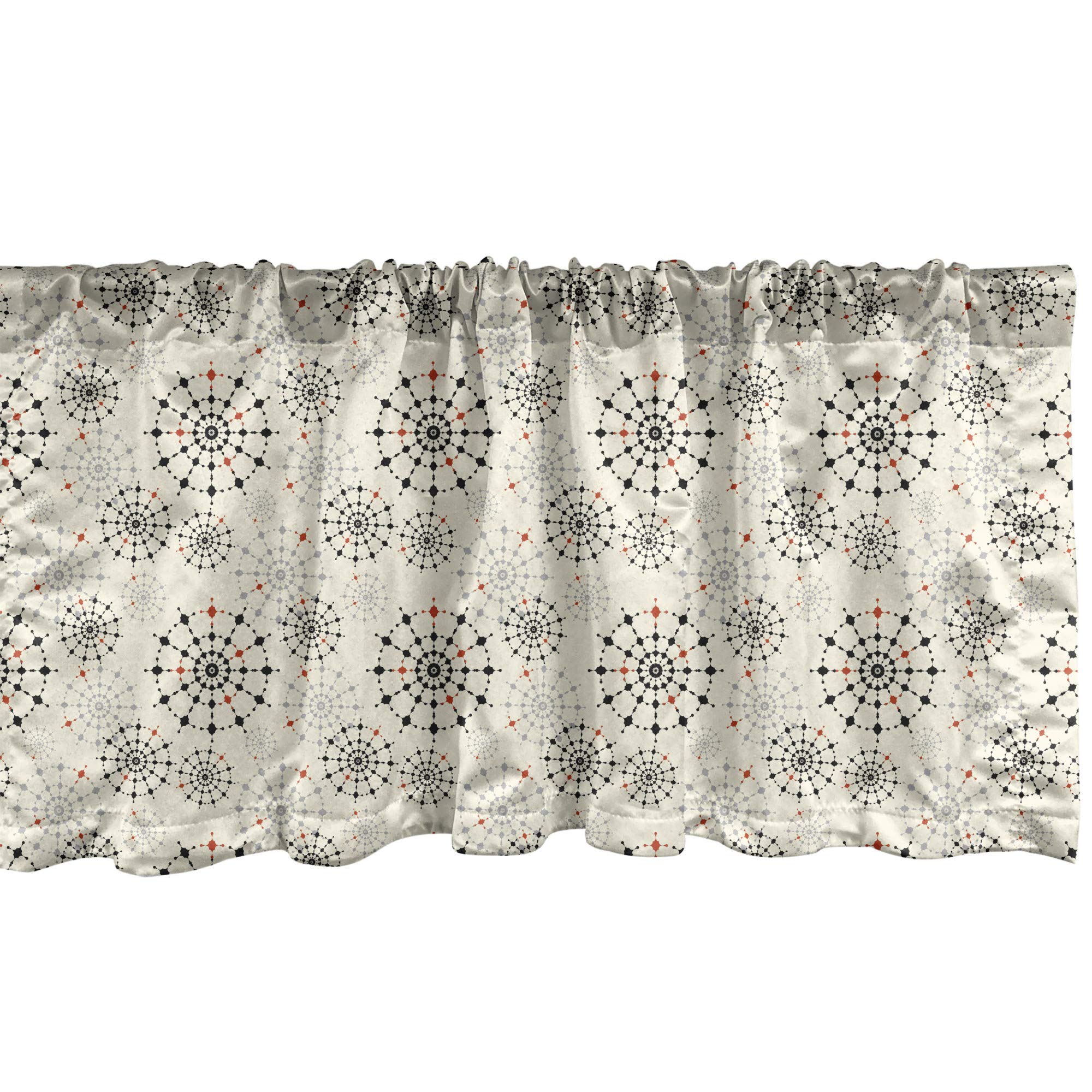 Ambesonne Modern Window Valance - Abstract Far Eastern Design Colorful Shadow Backdrop Curtain Valance with Rod Pocket, 54x18 Inches, Ivory Multicolor - Perfect for Kitchen, Bedroom, Living Room & Home Decor