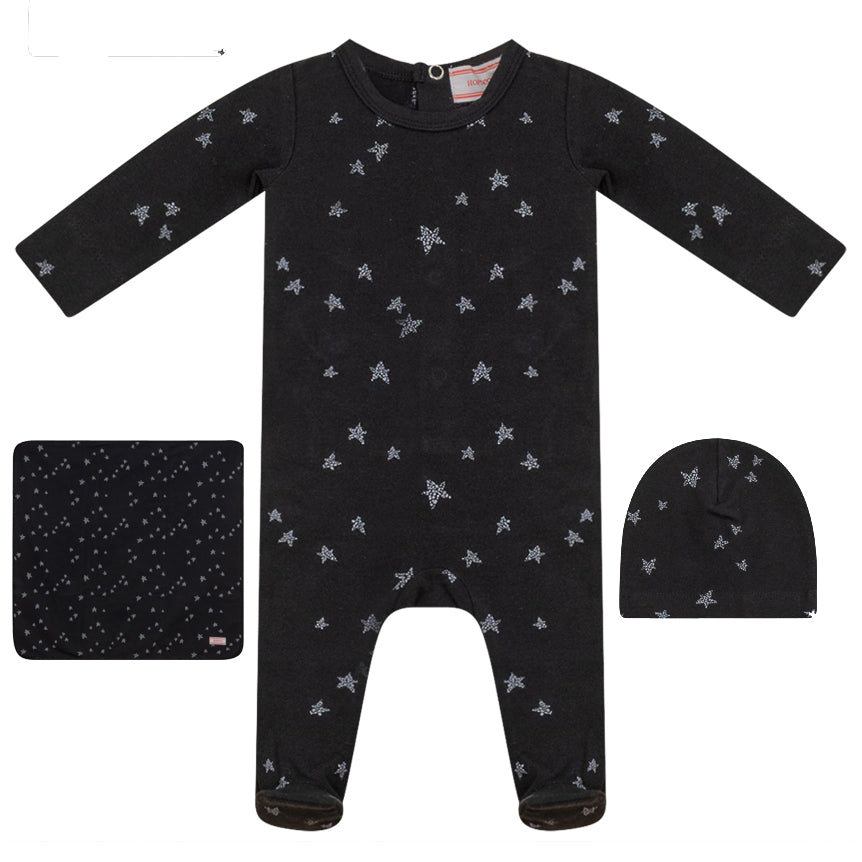 Hopscotch Black Star Layette Set - Premium Baby Clothes Gift Set for Newborns | Soft Cotton Outfit for Boys & Girls | Perfect for Photo Shoots, Christenings & Special Occasions