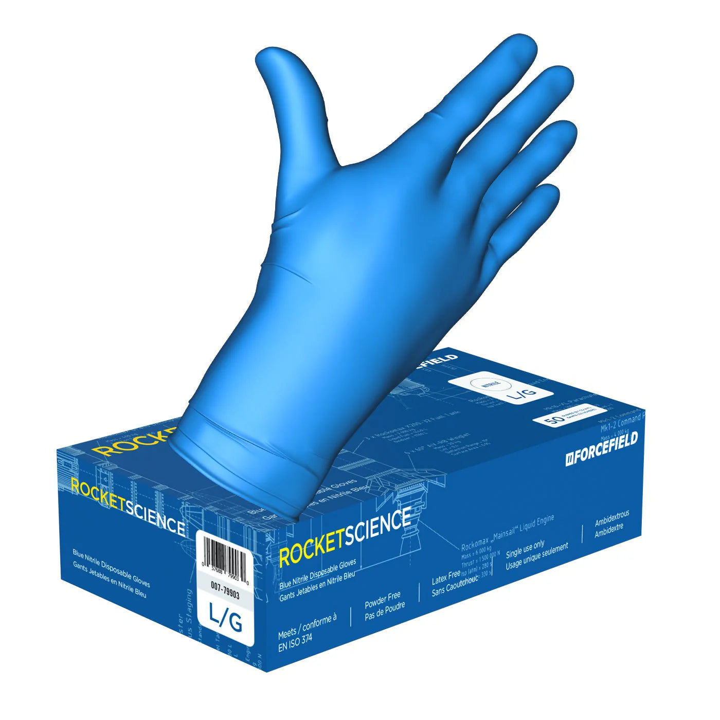FORCEFIELD Rocket Science Tactical Plus 8 mil Disposable Nitrile Gloves - Heavy Duty, Chemical Resistant for Medical, Laboratory & Tactical Use