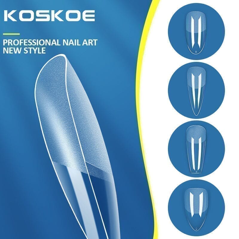 120pcs Coffin Half Matte Clear False Nail Tips - Long Lasting Press On Nails for Manicure, Salon & Party - Size 08 (Medium)