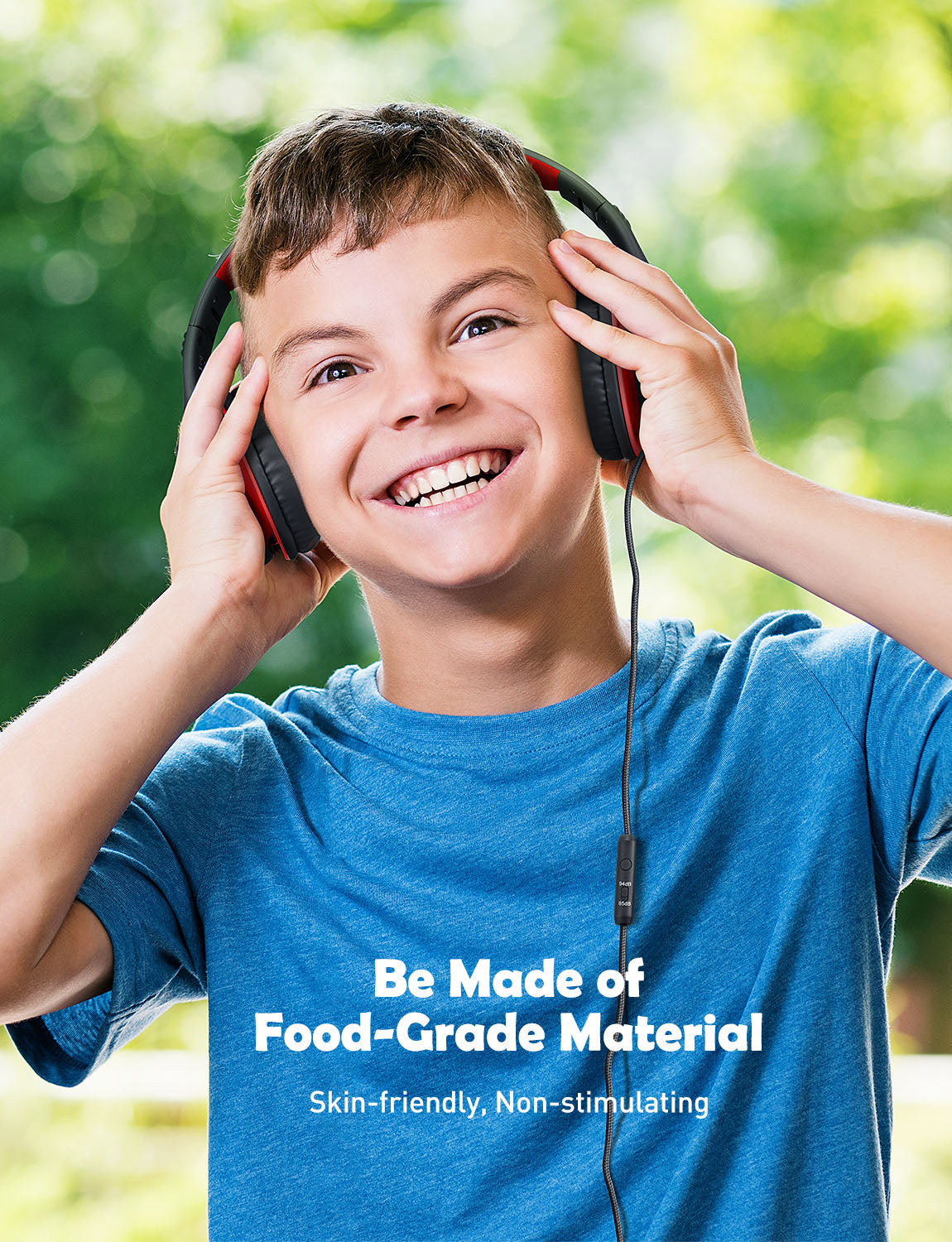 Mpow Kids Headphones with Microphone - Volume Limited 85/94dB Stereo Wired Headphones for Children, Adjustable Foldable Over-Ear Design with Share Port - Perfect for School, Online Learning, Airplane Travel & Tablet Use