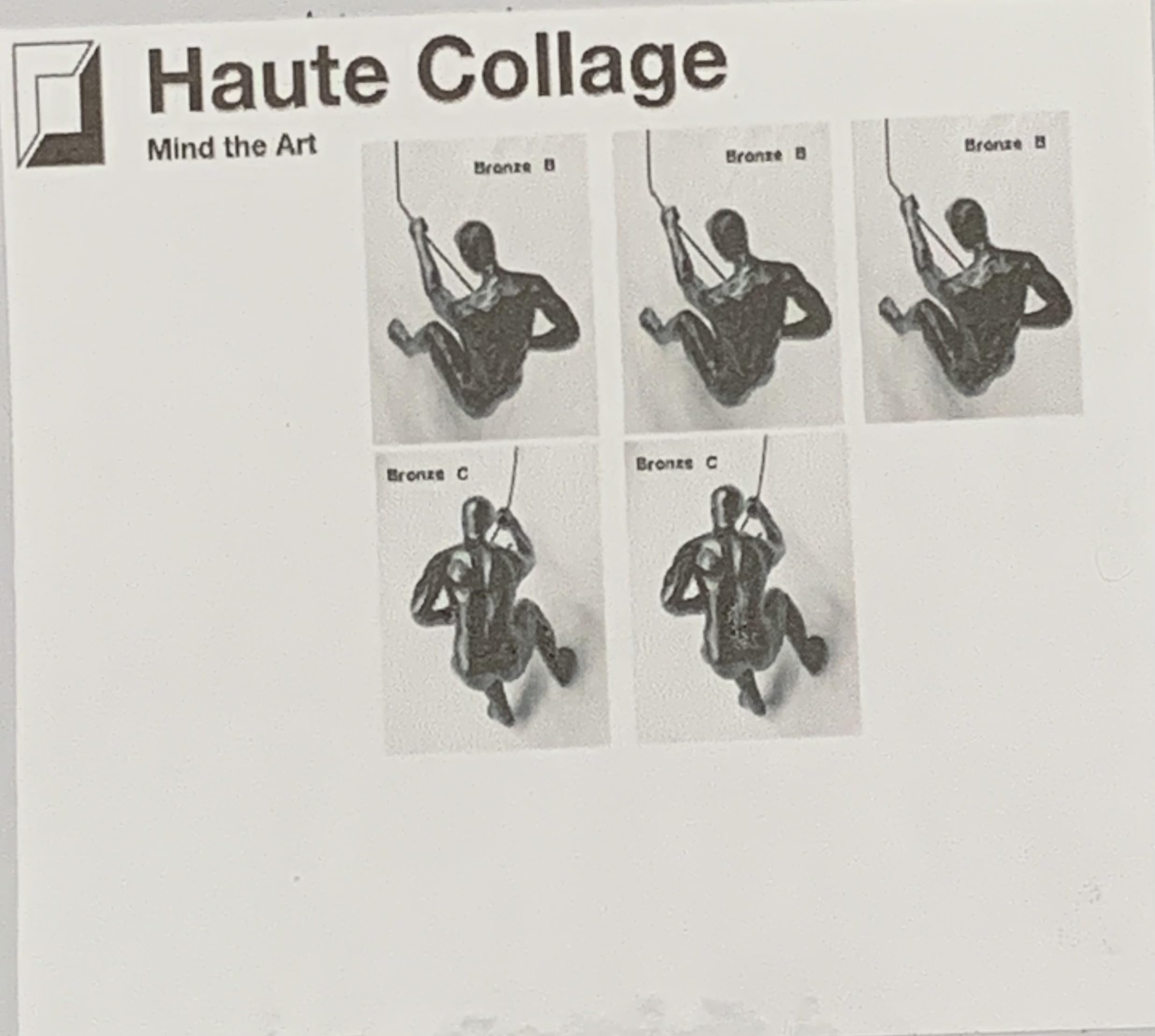 5X Large Bronze Climbing & Abseiling Wall Art Decor - Set of 5 Resin & Metal Bungee Jumping Men Figurines - Perfect for Adventure-Themed Home Decor, Office Display, and Gift for Outdoor Enthusiasts