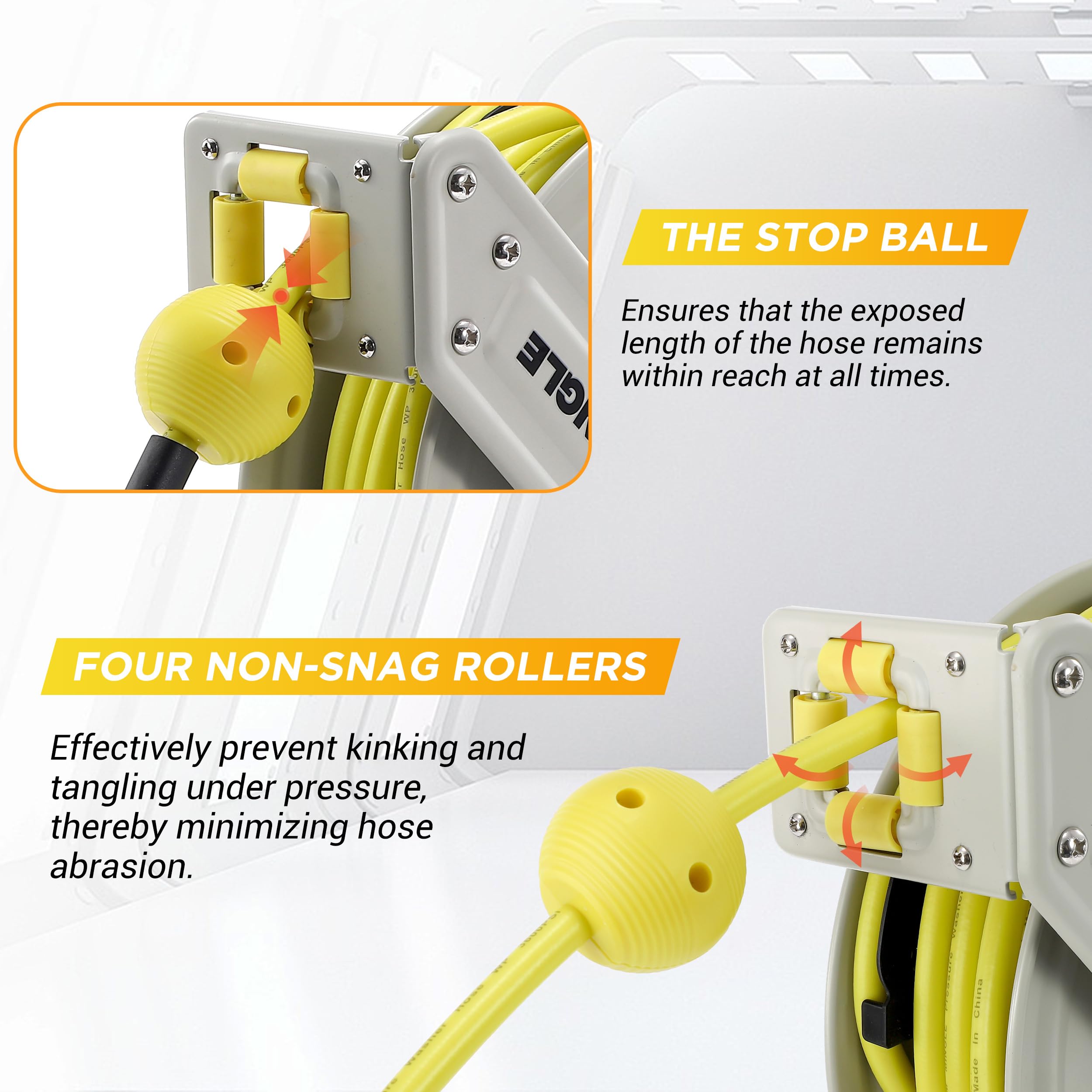**M MINGLE Retractable Pressure Washer Hose Reel - 1/4