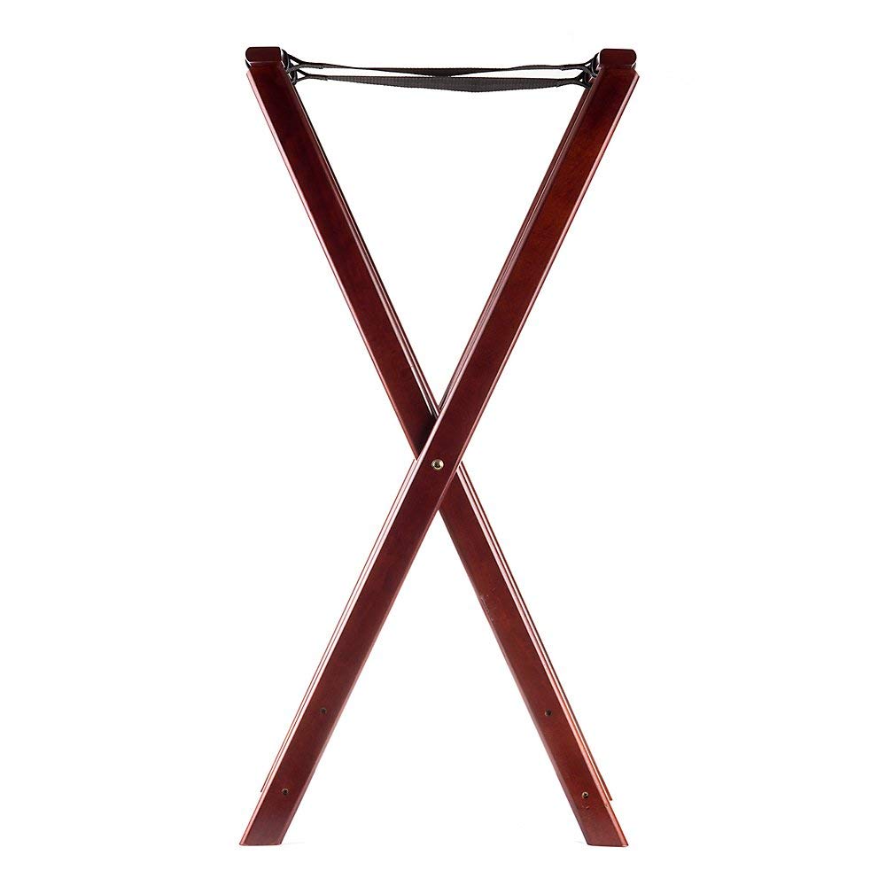 Tablecraft 38 Inch Tall Mahogany Finish Teak Wood Serving Tray Stand - Perfect for Buffet, Dining Room, and Kitchen Display