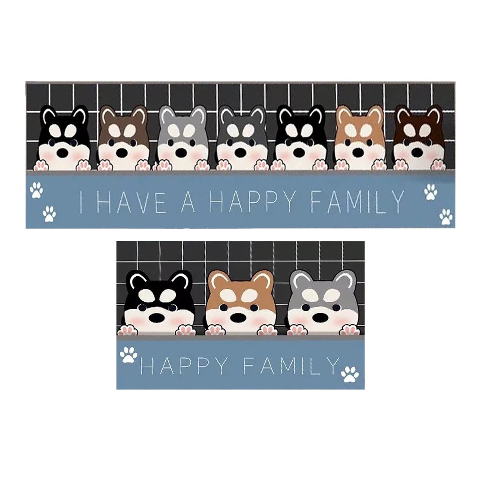 Absorbent Runner Rugs for Kitchen, Bathroom & Dining Room - 2PCS Non-Slip Waterproof Mats for High-Traffic Areas, Easy to Clean & Durable - Perfect for Homes, Offices & Restaurants