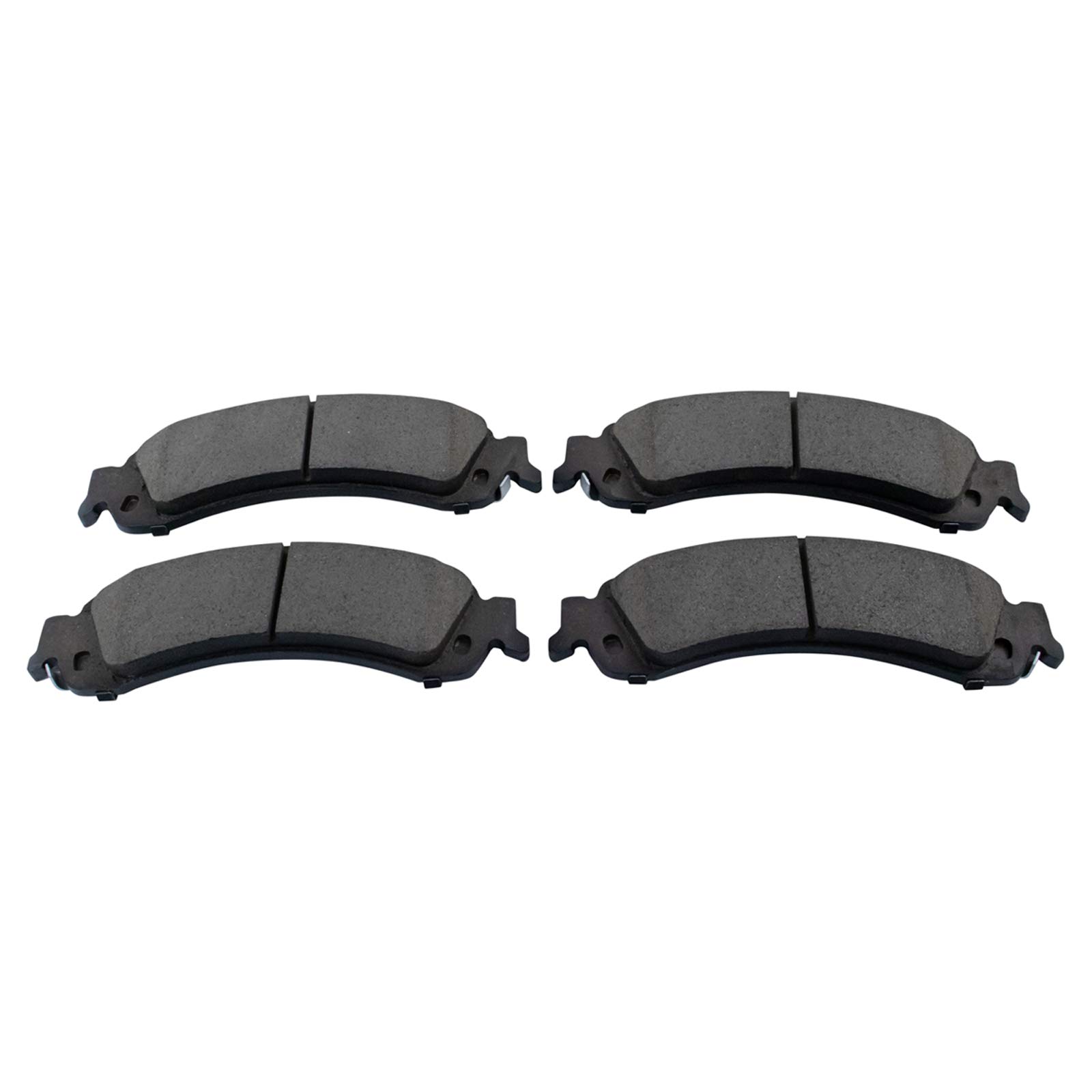 TRQ Ceramic Brake Pad & Rotor Kit for GM Vehicles - Rear Parking Shoe & Backing Plates Included | Durable Braking Performance for Trucks, SUVs & Sedans | Perfect for City Driving & Highway Commuting