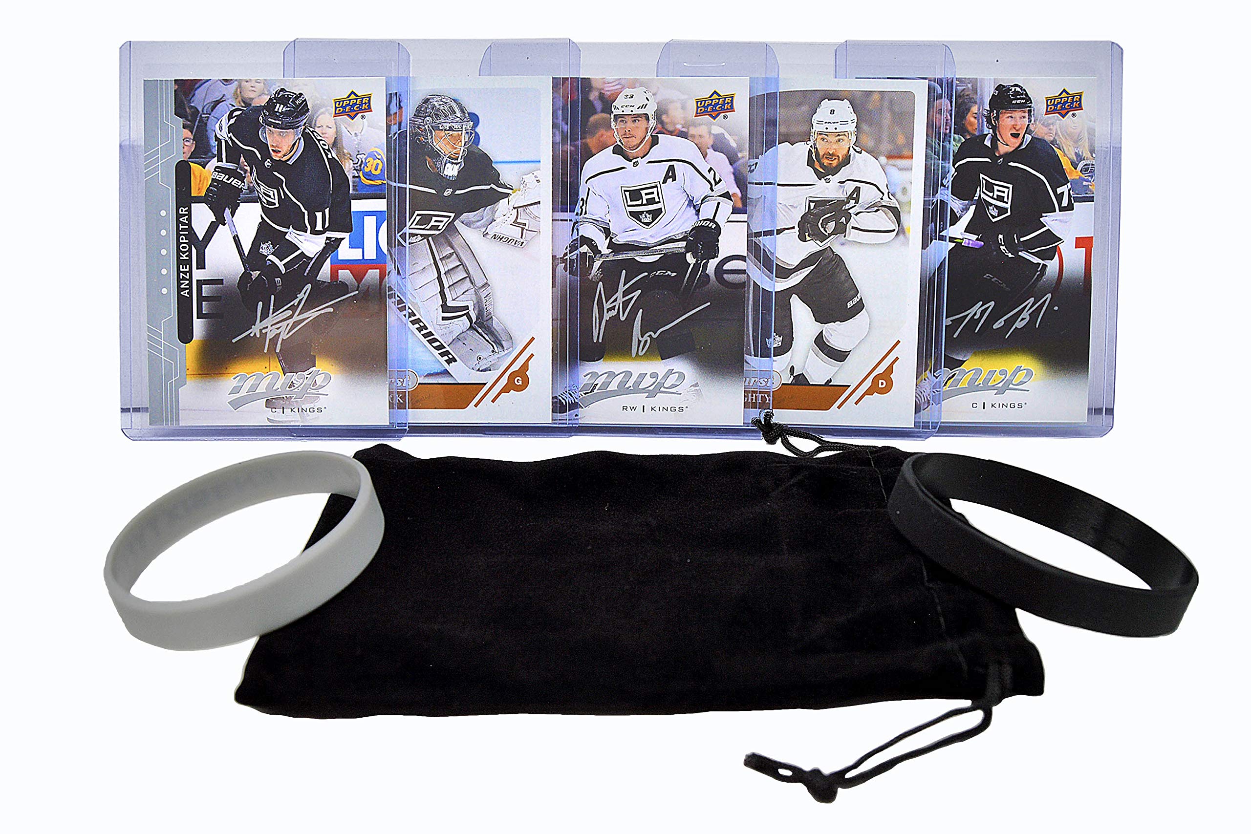 Los Angeles Kings Hockey Trading Cards Bundle - Anze Kopitar, Dustin Brown, Drew Doughty, Tyler Toffoli, Jonathan Quick - Includes Wristbands - Perfect for NHL Collectors, Fans & Sports Memorabilia Enthusiasts