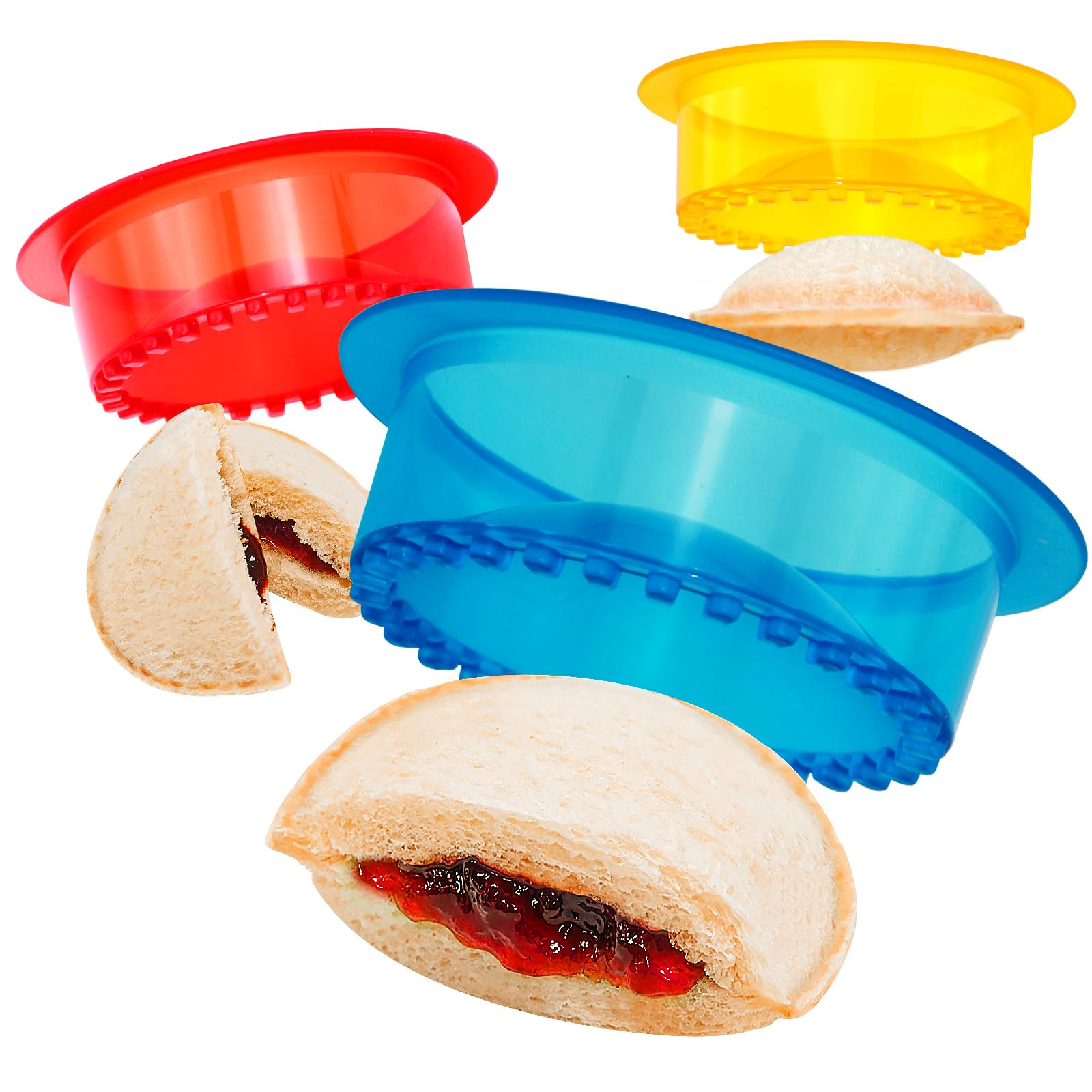 HiYZ 5-Piece Sandwich Cutter and Sealer Set - Crustless Sandwich Maker for Peanut Butter, Jelly, Bread, Pancakes & Cookies - Fun Kitchen Tool for Kids, Boys & Girls - Perfect for School Lunches, Picnics and Family Snack Time