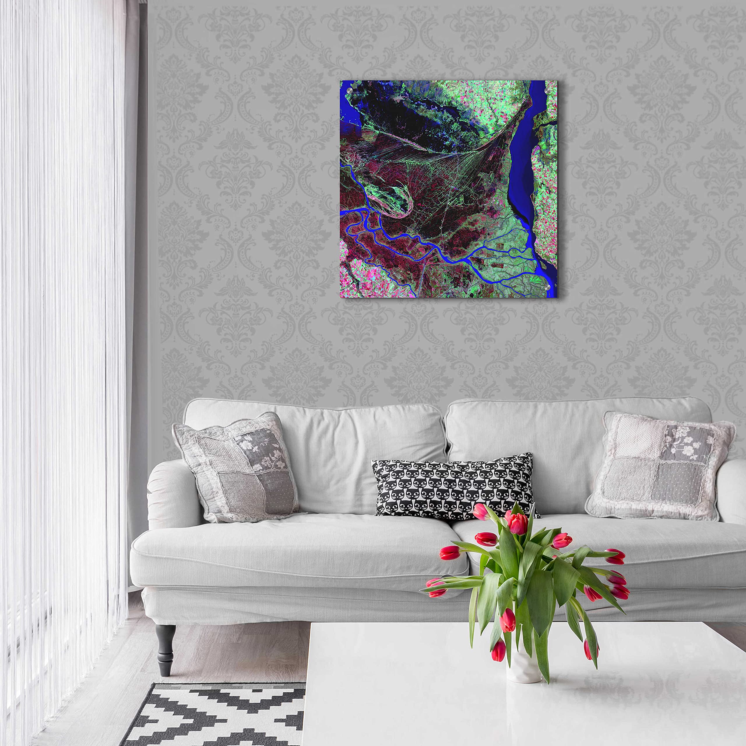 Epic Art 'Earth as Art: Parana River Delta' Acrylic Glass Wall Art - 24x24 Inch Modern Home Decor - Perfect for Living Room, Bedroom or Office