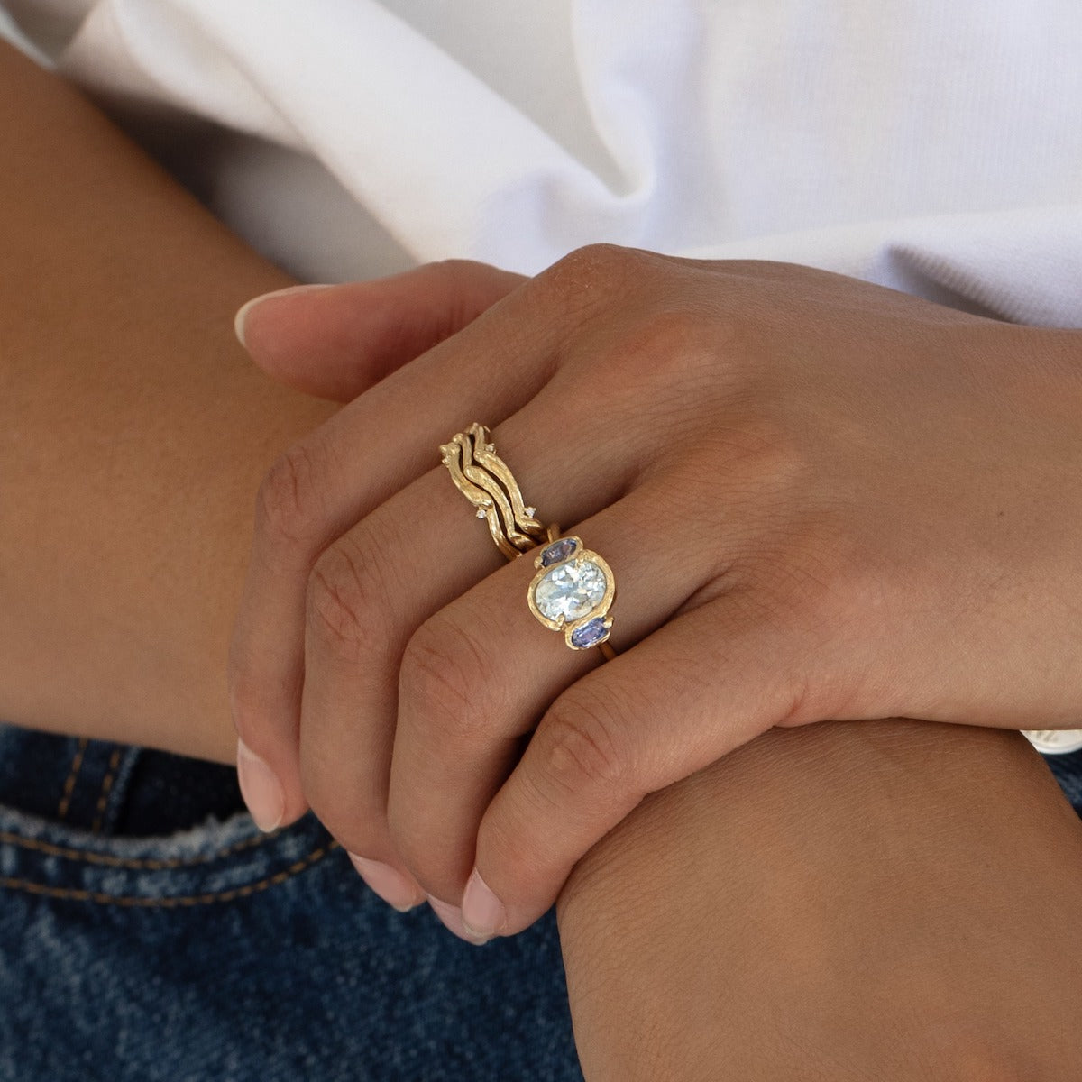 Maya Blue Ring - Sterling Silver Adjustable Bohemian Style Ring for Women | Perfect for Everyday Wear, Gifts & Boho Fashion