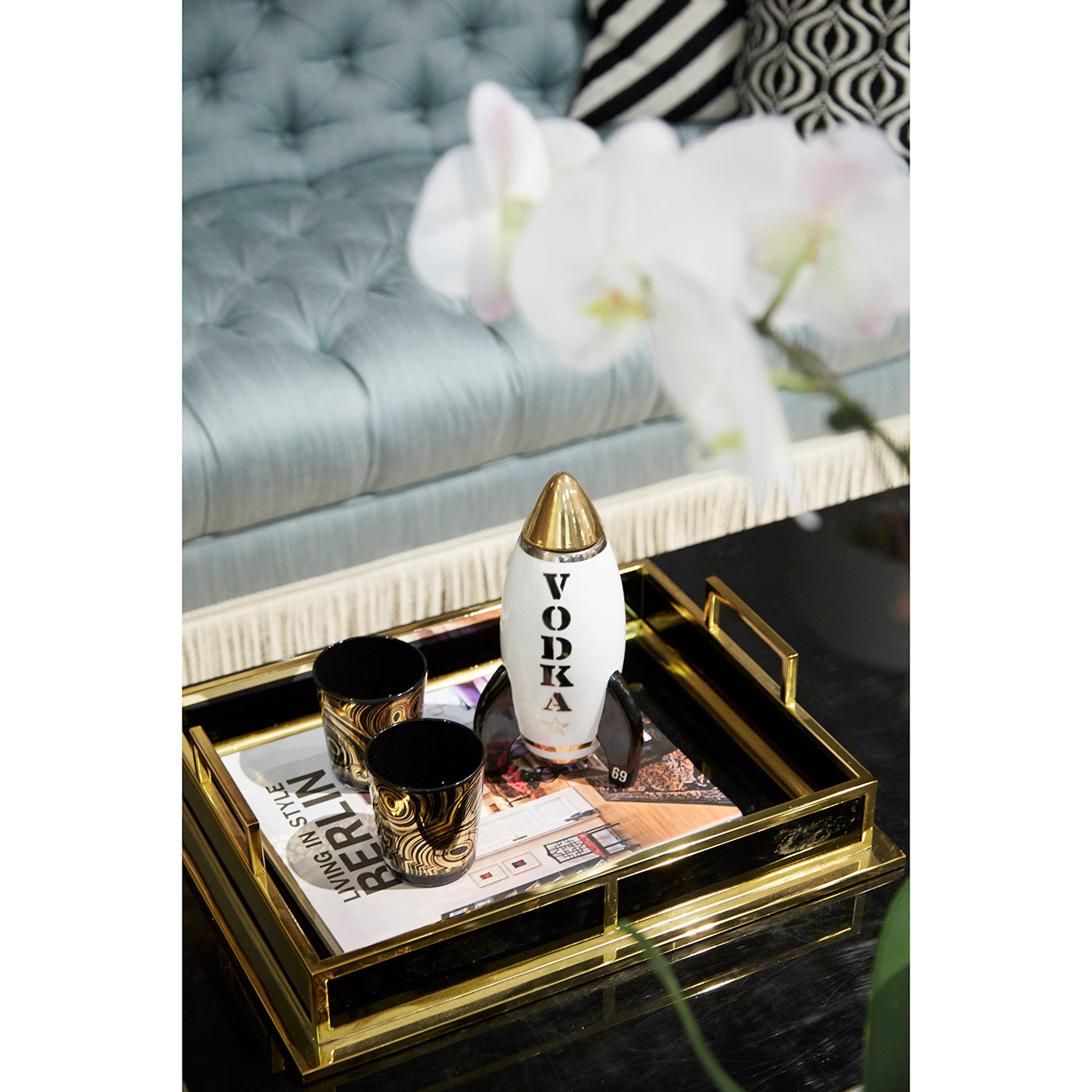 Premium Rocket Vodka Decanter Set - Elegant Glass Carafe with Stainless Steel Stand for Home Bar, Parties & Gifts - Perfect for Whiskey, Bourbon & Liquor Serving
