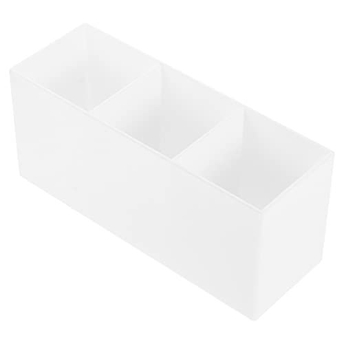 Beaupretty 3-Slot Makeup Brush Holder & Lipstick Organizer - White Cosmetic Storage Stand for Vanity, Dresser, and Jewelry Display | Perfect for Makeup Artists, Beauty Enthusiasts, and Home Organization