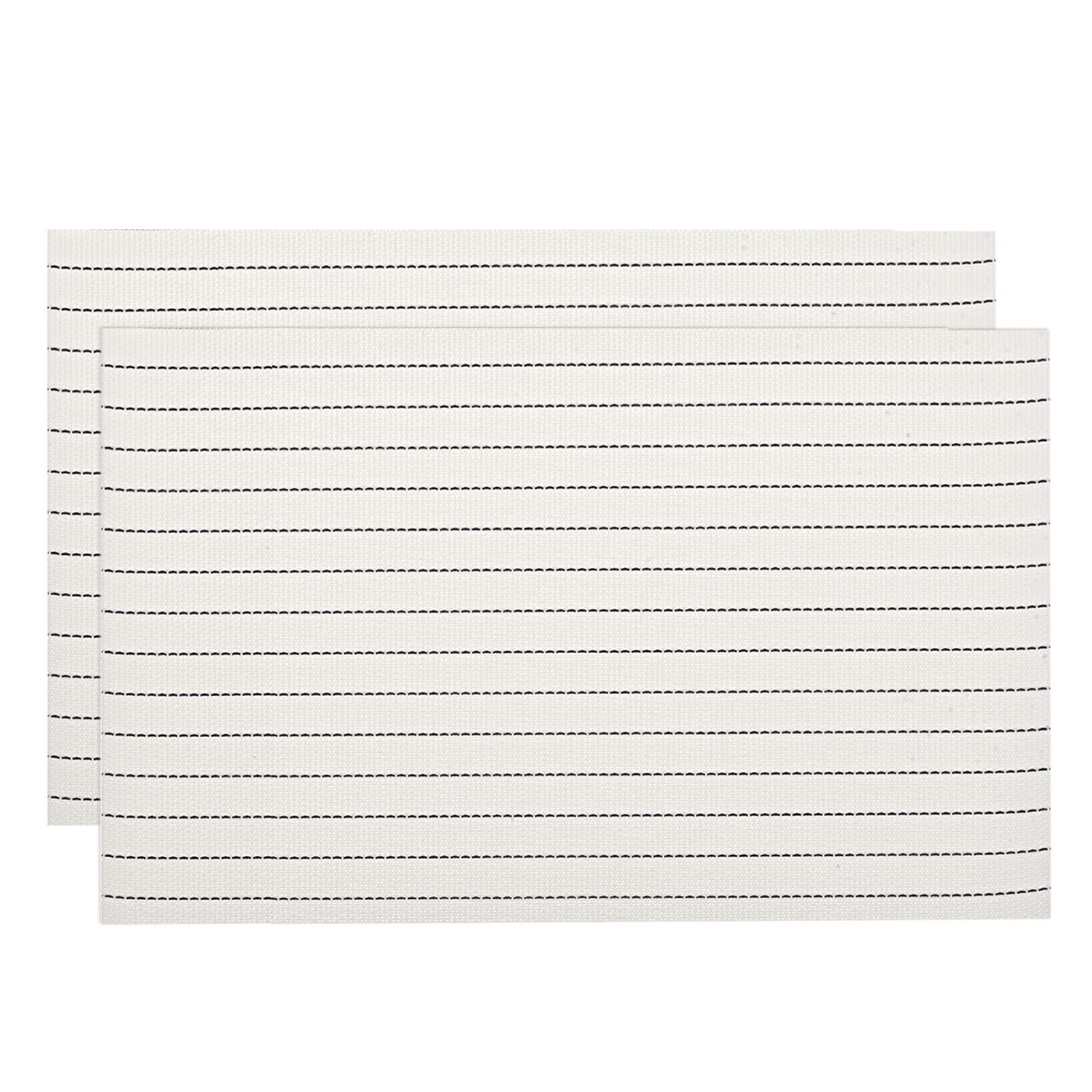 uxcell 2-Pack PVC Washable Woven Place Mats - 17.7x11.8 Inches White Table Mats for Dining, Kitchen & Home Decor | Durable & Easy to Clean