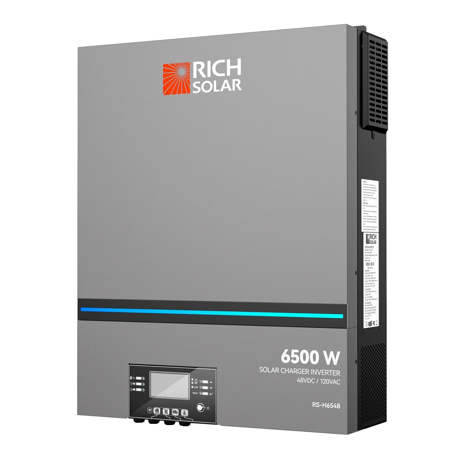 Rich Solar 6500 Watt (6.5kW) 48V Off-Grid Hybrid Solar Inverter with 550V PV Input - Perfect for Home Backup Power & Remote Cabin Solar Systems