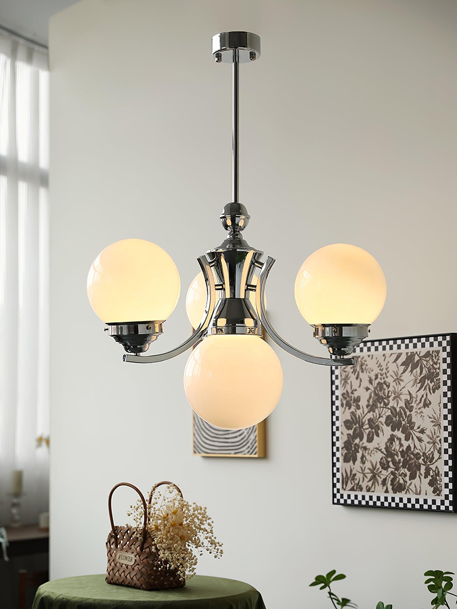Dewdrop Globe Chandelier - Modern Crystal Glass Pendant Light Fixture for Dining Room, Living Room & Bedroom | Elegant Ceiling Lighting for Home Decor