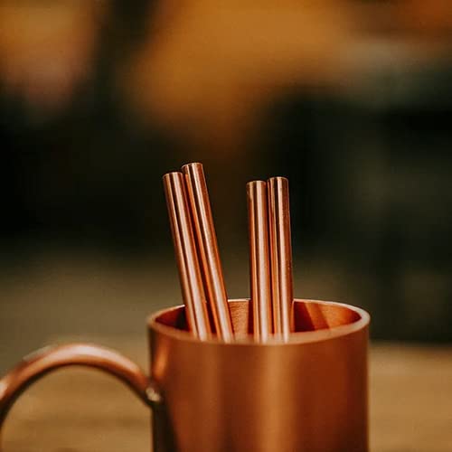 Premium Handmade Copper Stirring Straws Set of 2 - 100% Real Copper Cocktail Mixing Sticks - Perfect for Coffee, Tea, Cocktails & Home Bar Accessories