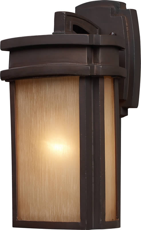 13H Sedona 1-Light Outdoor Wall Lantern in Clay Bronze - Weatherproof Exterior Sconce for Porch, Patio, and Garden Lighting