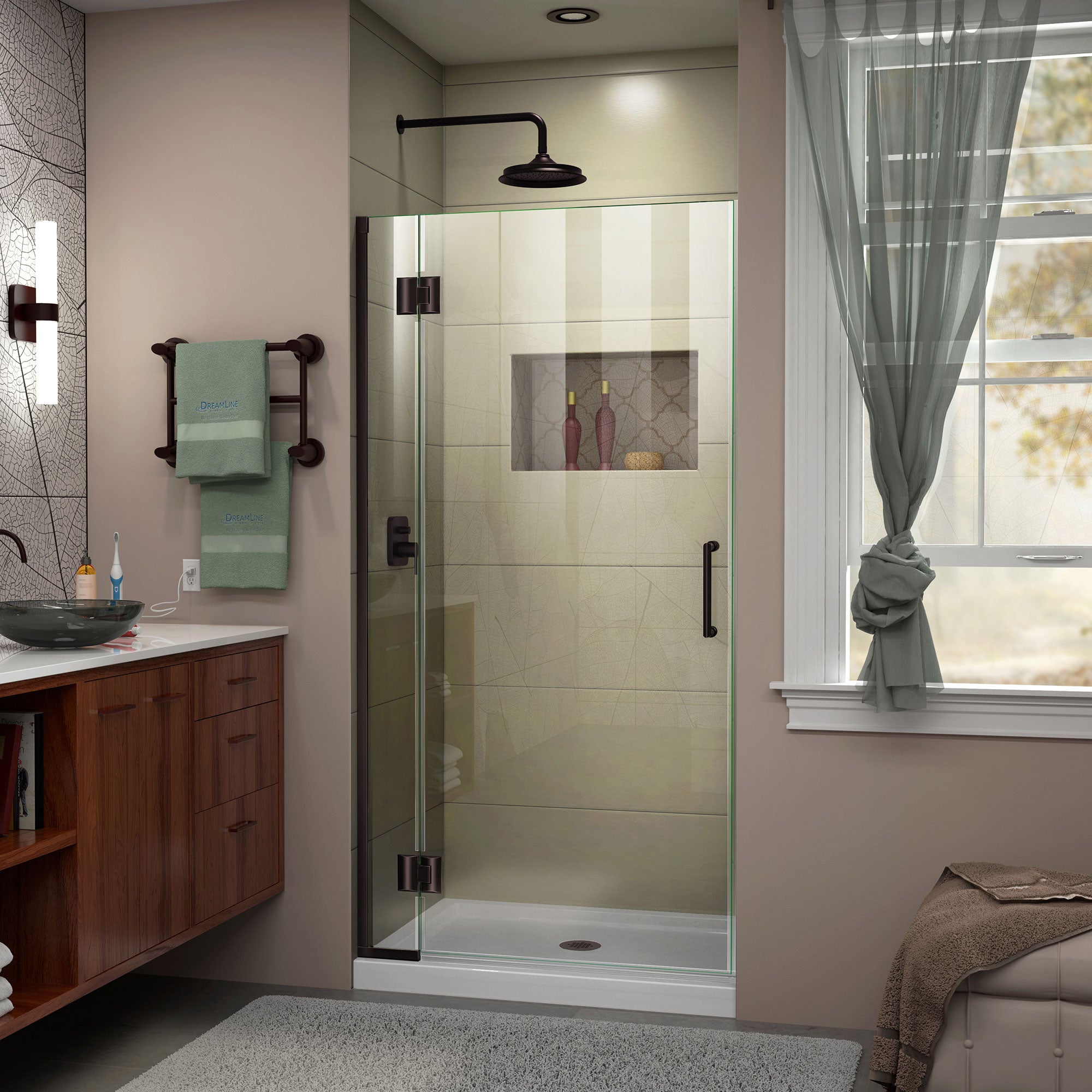 DreamLine Unidoor X 33 in. W x 72 in. H Frameless Hinged Shower Door