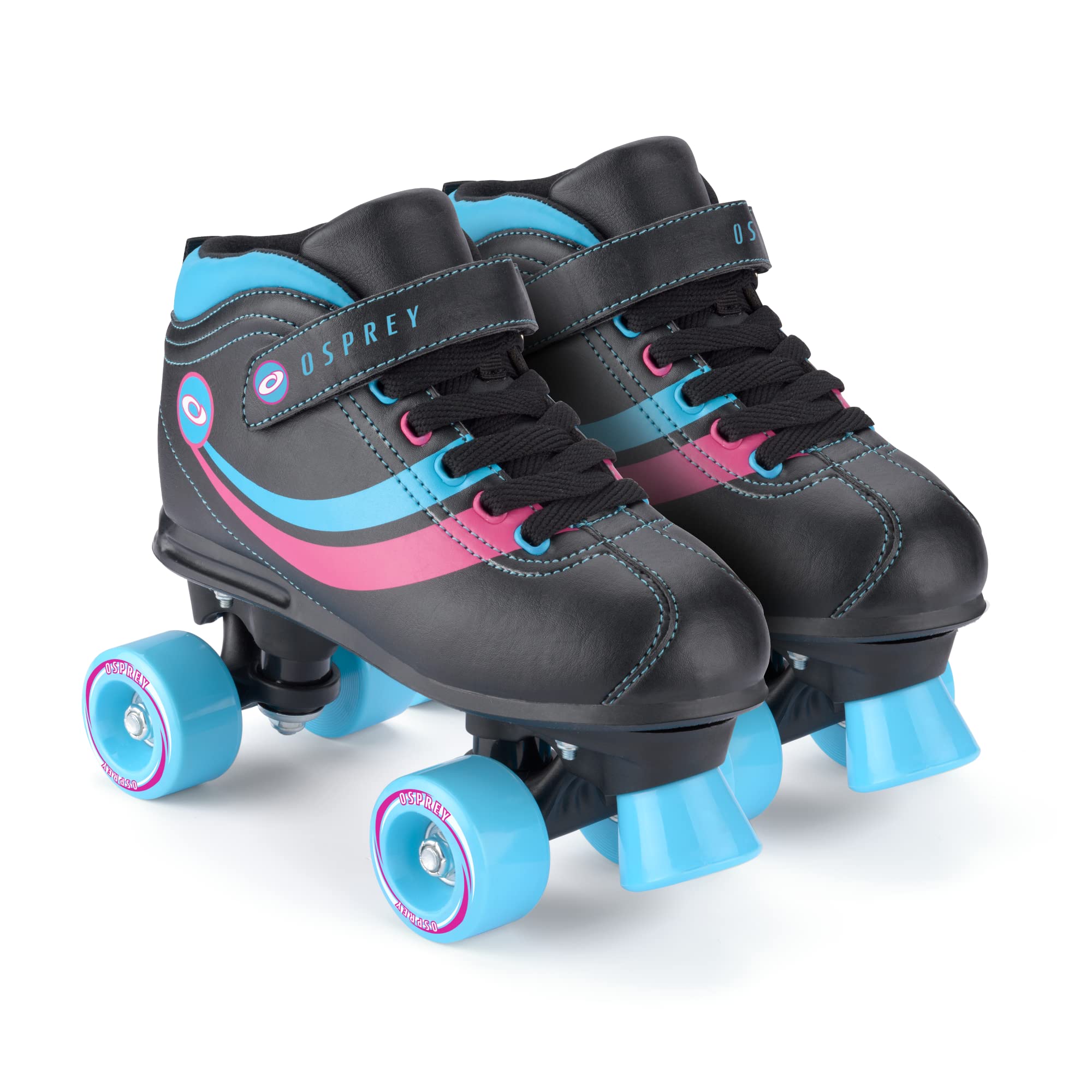 Osprey Disco Quad Roller Skates for Adults & Kids - Retro Style Roller Boots with ABEC 7 Bearings, Adjustable Sizes, Multiple Colors - Perfect for Rink Skating, Outdoor Roller Disco & 80s Themed Parties