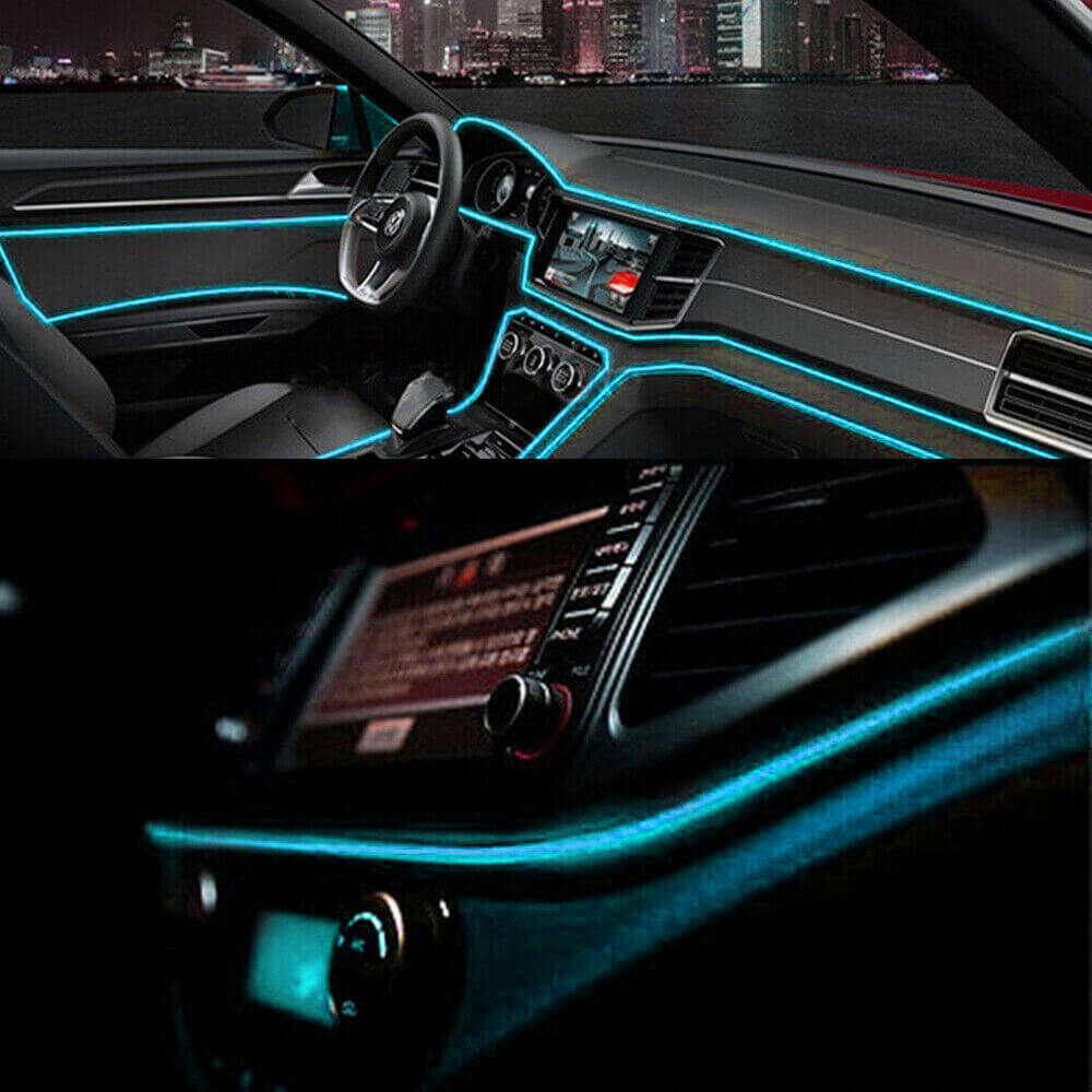 16.4FT Ice Blue LED Car Interior Strip Lights - Auto Atmosphere Lighting Decor for Cars, Trucks, SUVs | Perfect for Night Driving, Car Shows & Custom Vehicle Lighting