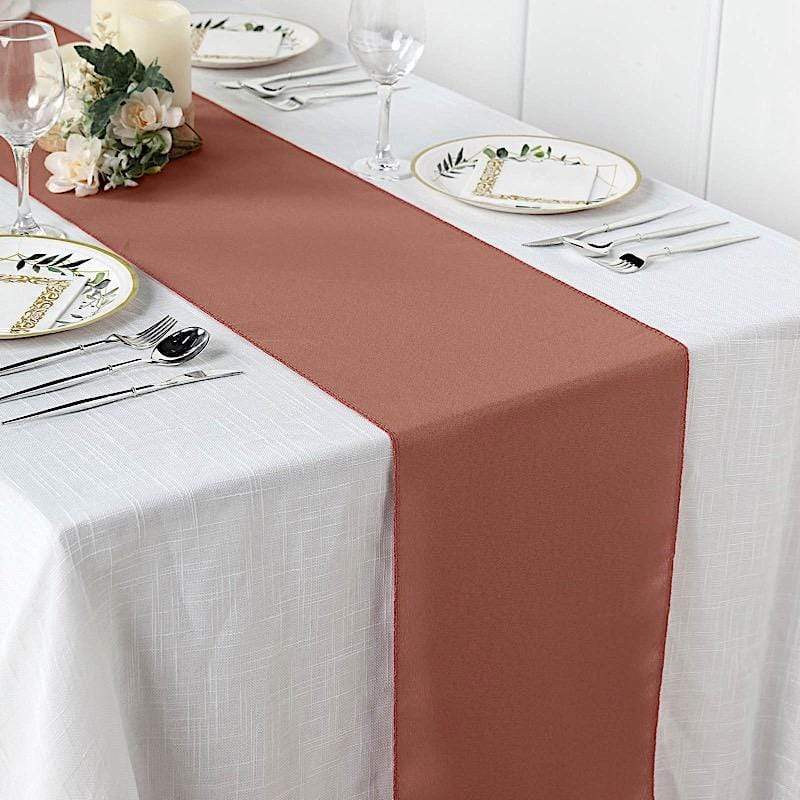 12x108 Inch Polyester Table Runner for Wedding Decorations - Elegant Dining Table Cover for Parties, Banquets, and Special Events