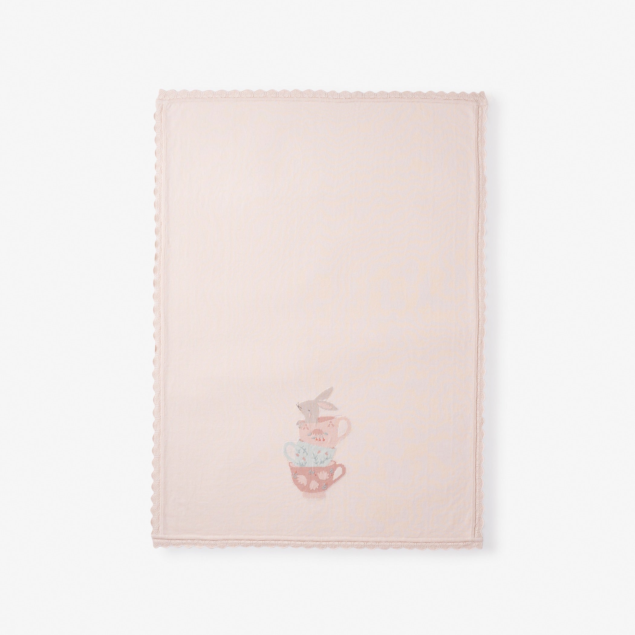 Cozy Tea Party Cotton Knit Blanket - Soft & Lightweight Throw for Women, Girls, Baby - Perfect for Nursery, Living Room, Bedroom Decor & Gift Giving