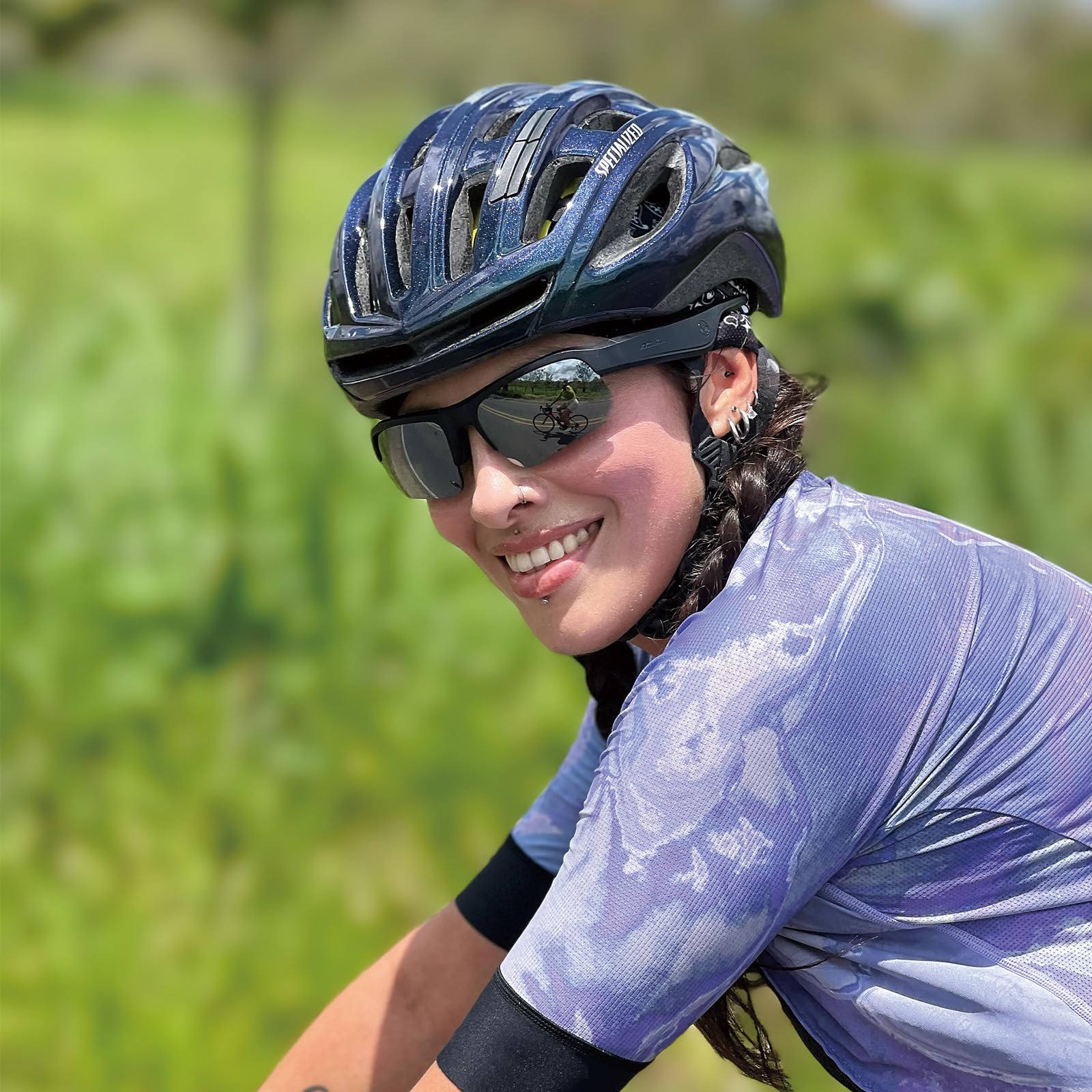 VOCALSKULL Sports Audio Sunglasses - Bluetooth Smart Glasses with Polarized Lenses & Bone Conduction Technology for Cycling, Running, Outdoor Activities (Men & Women, Black) - Perfect for Workouts, Commuting & Travel