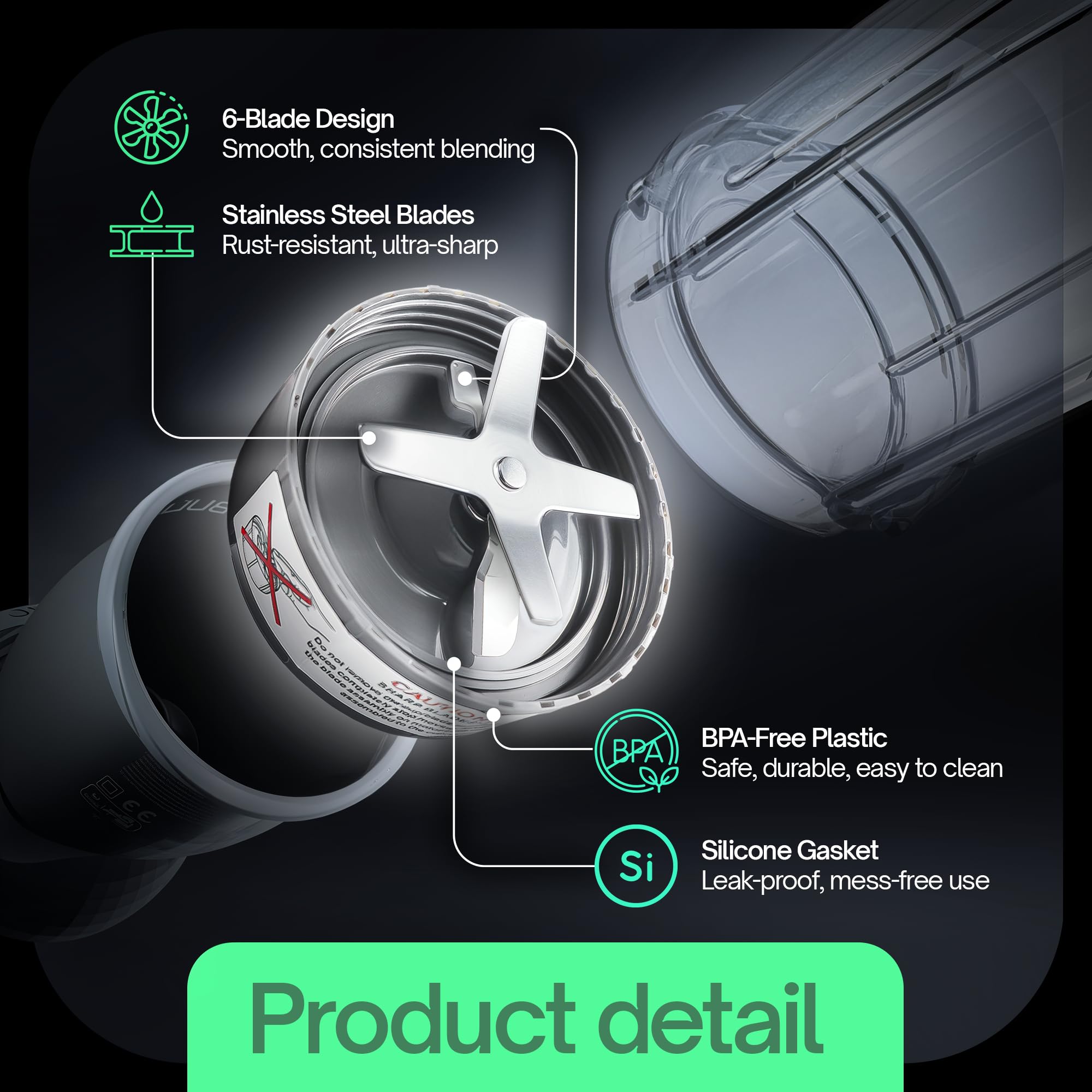 Nutribullet Extractor Blade Replacement for 900/600W Models - Durable Stainless Steel Blender Blade with Silicone Gasket Seal & O-Ring - Perfect for Smoothies, Juicing, and Food Processing