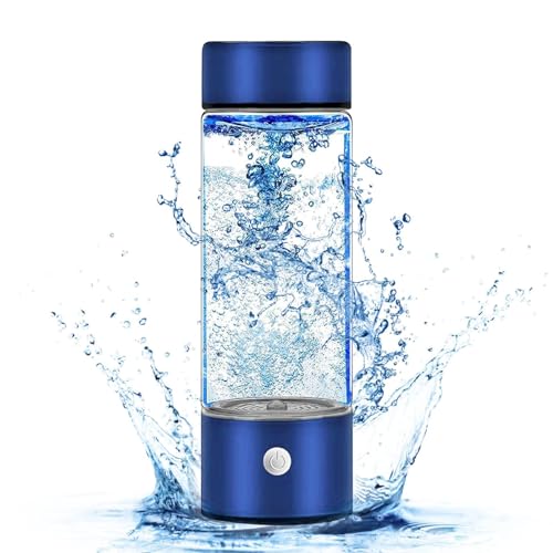 Rechargeable Hydrogen Water Bottle Generator - Portable Hydrogen Water Machine for Home, Office & Travel (Blue) | Boost Hydration & Wellness for Active Lifestyles