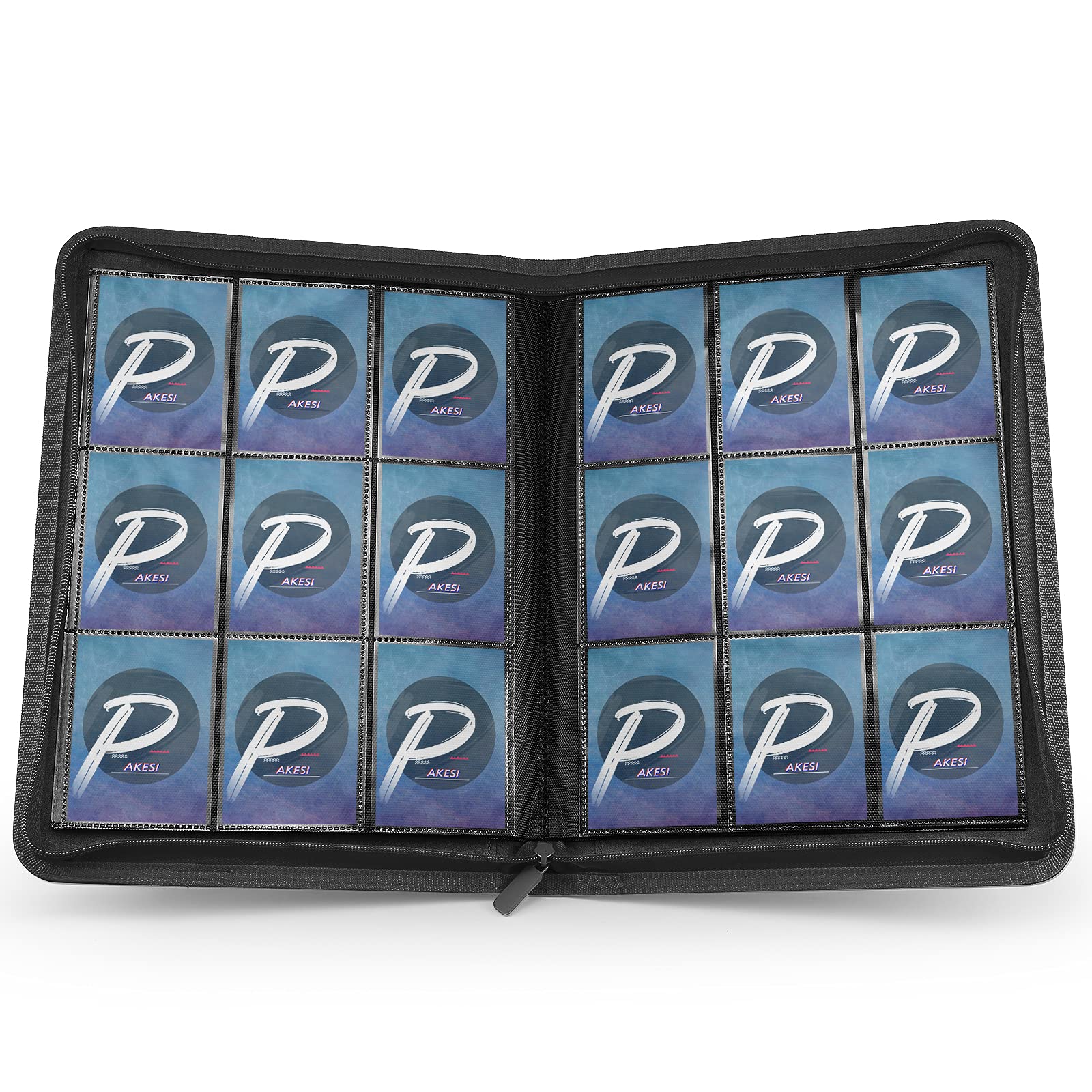 PAKESI Trading Cards Album - 20 Premium 9-Pocket Pages Holds 360 Cards | Black Collector Binder for Pokemon, MTG, Yu-Gi-Oh & Sports Cards | Perfect for Organizing, Trading & Displaying Valuable Collections